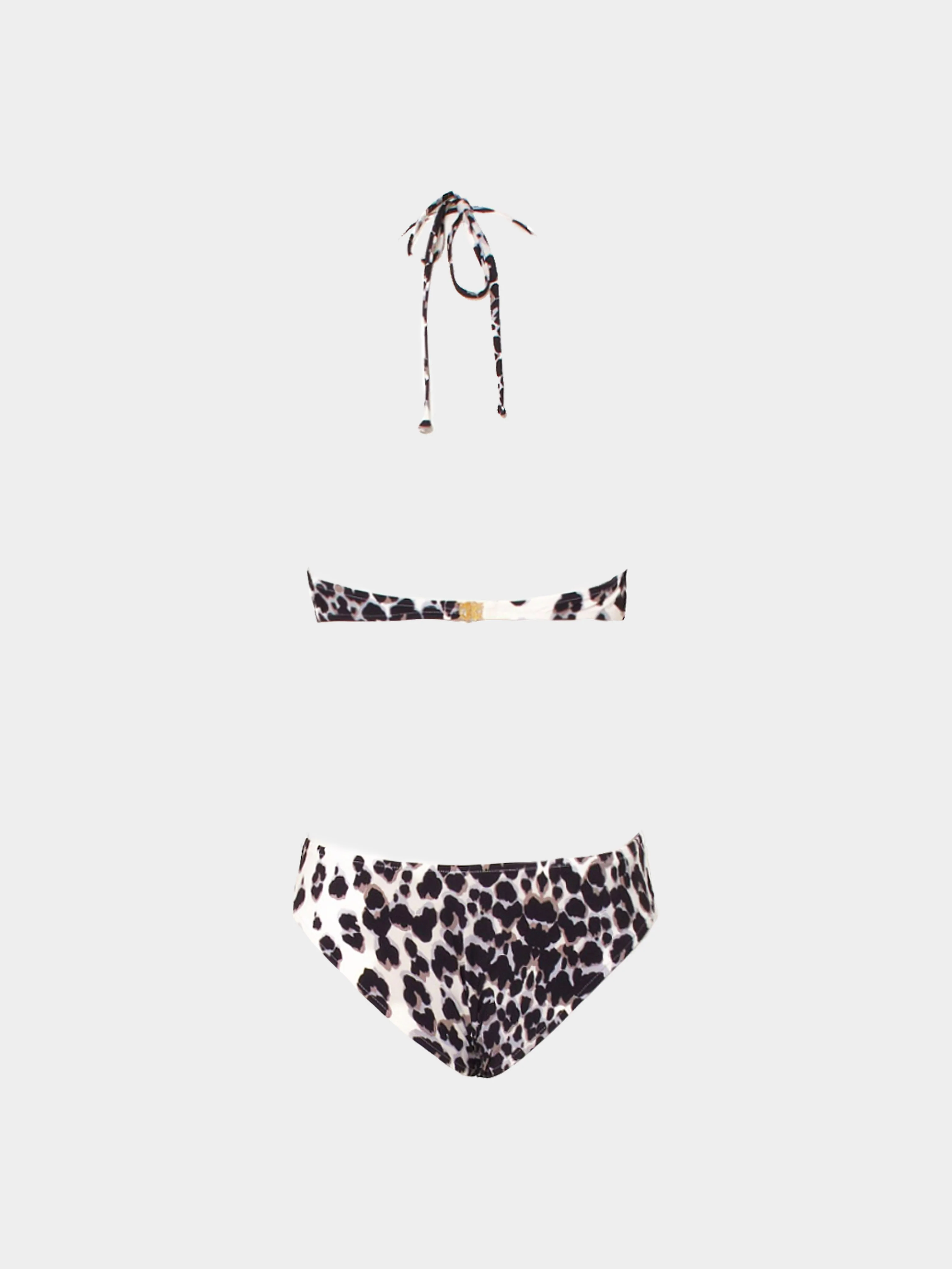 Roberto Cavalli Resort 2009 Off White Cheetah Print Trikini Swimsuit - Image 2