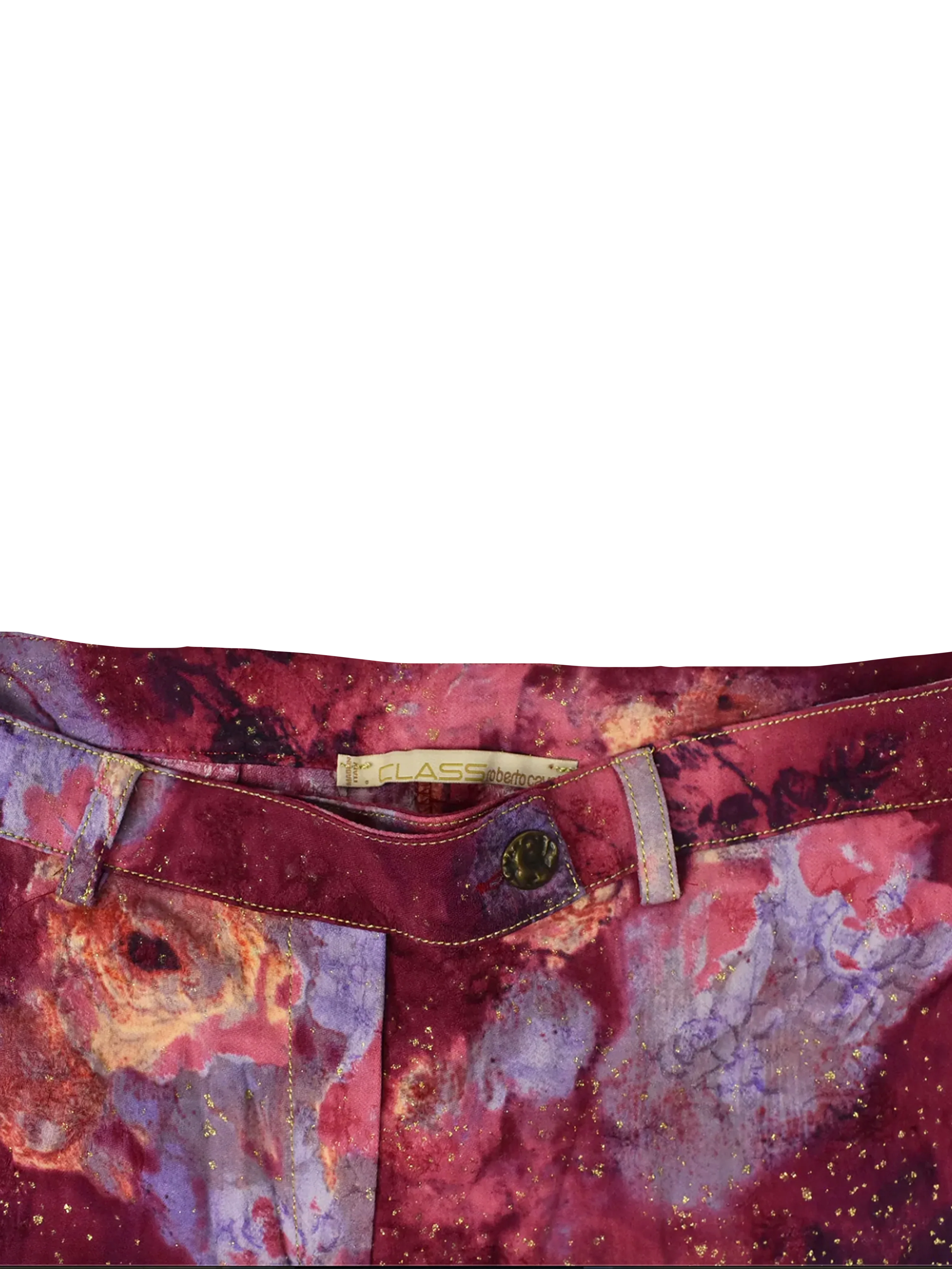 Roberto Cavalli 2000s Rose Galaxy Printed Pants - Image 3