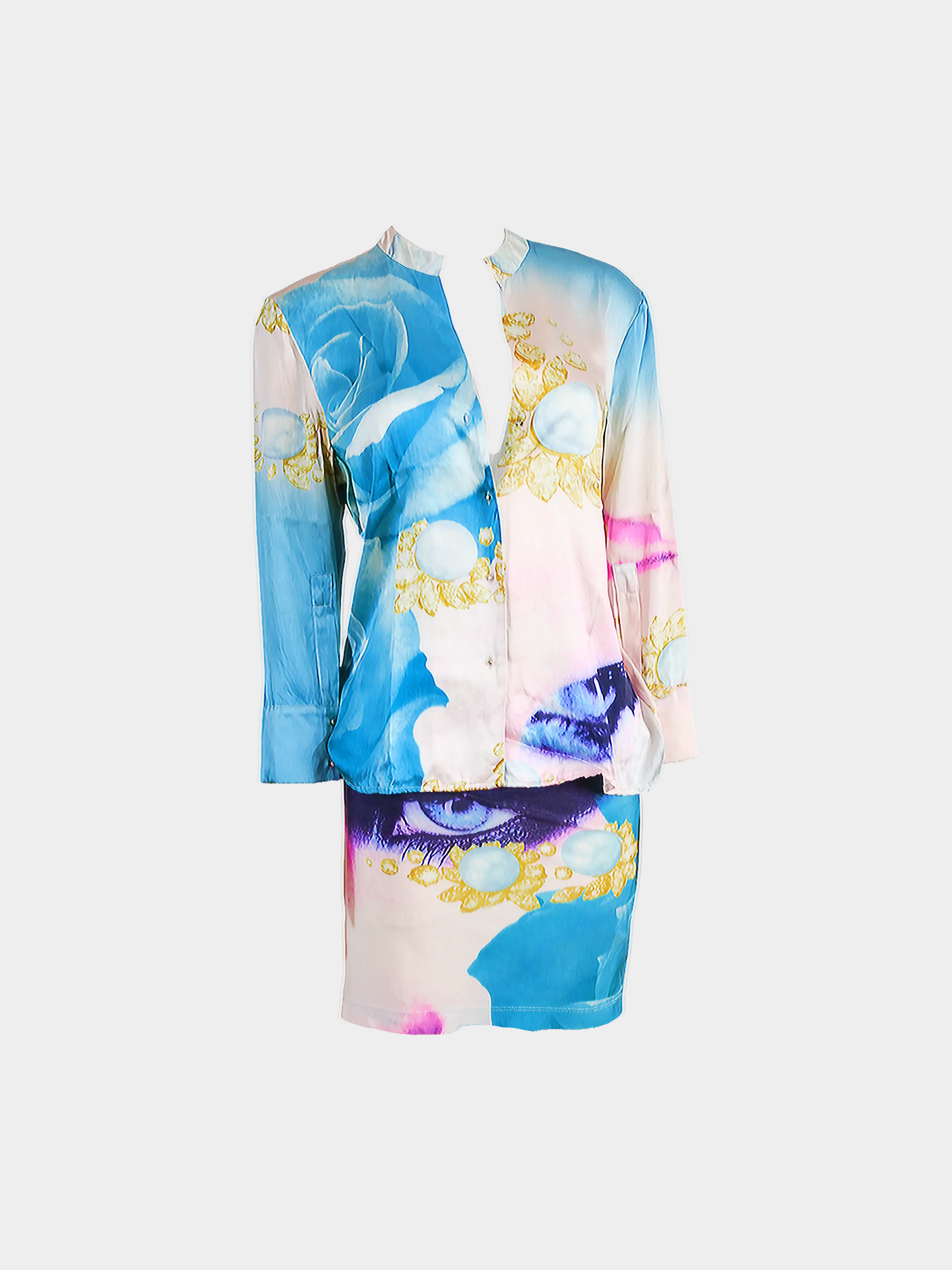 Roberto Cavalli SS 2001 Elizabeth Taylor Shirt and Pareo Skirt Set - Image 3