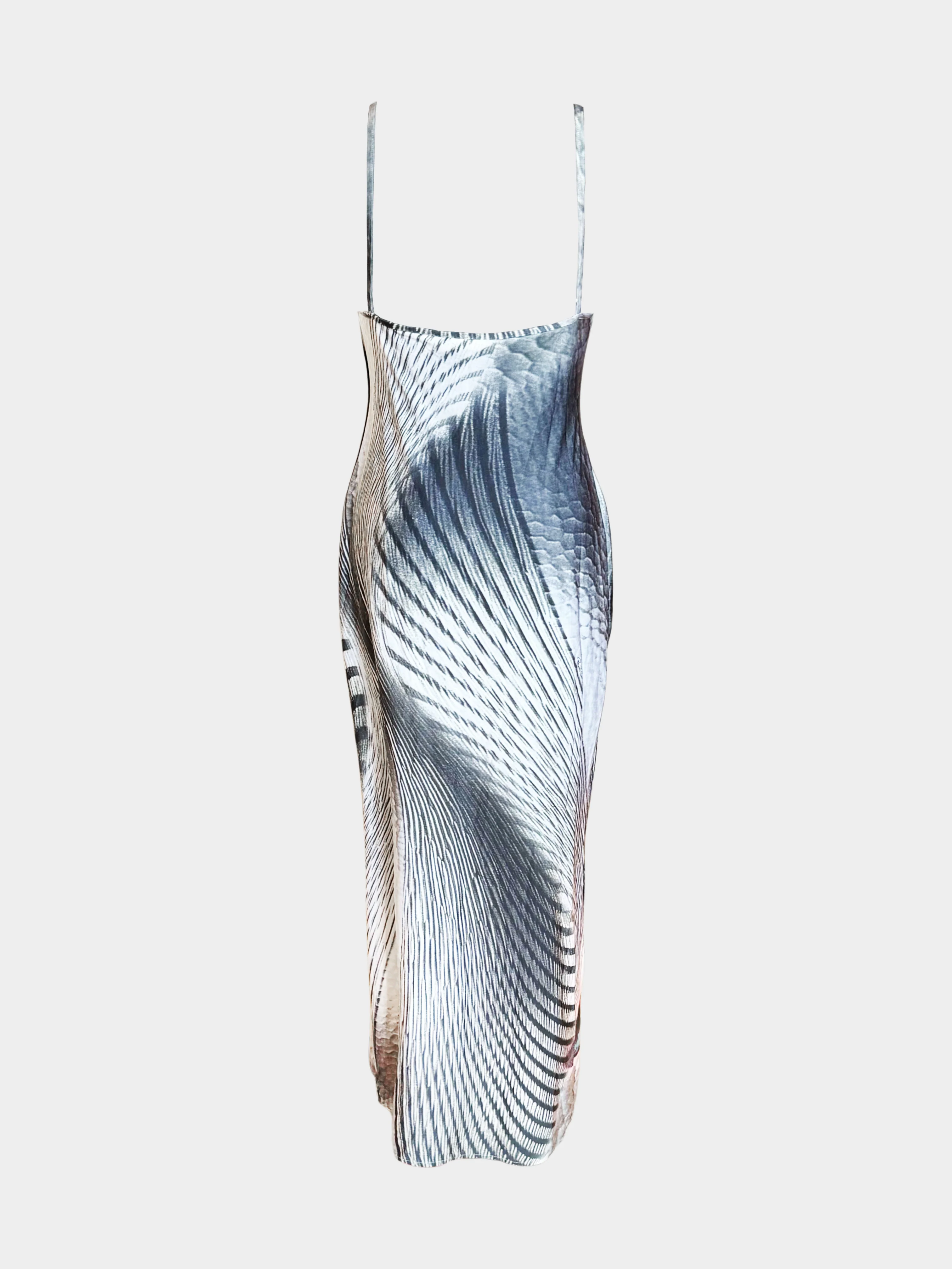Roberto Cavalli SS 2001 Face Print Silk Maxi Dress - Image 2