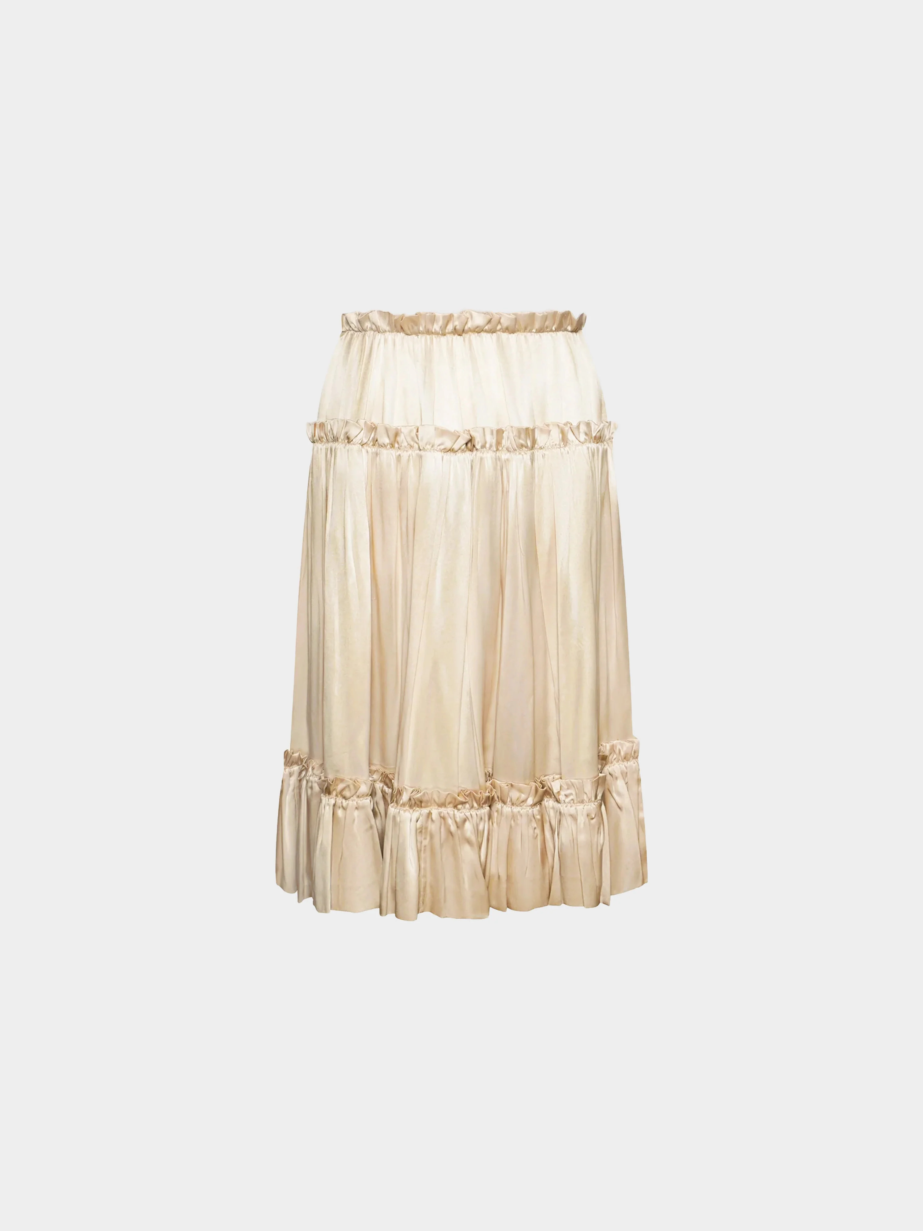 Roberto Cavalli SS 2005 Beige Silk Midi Skirt - Image 2