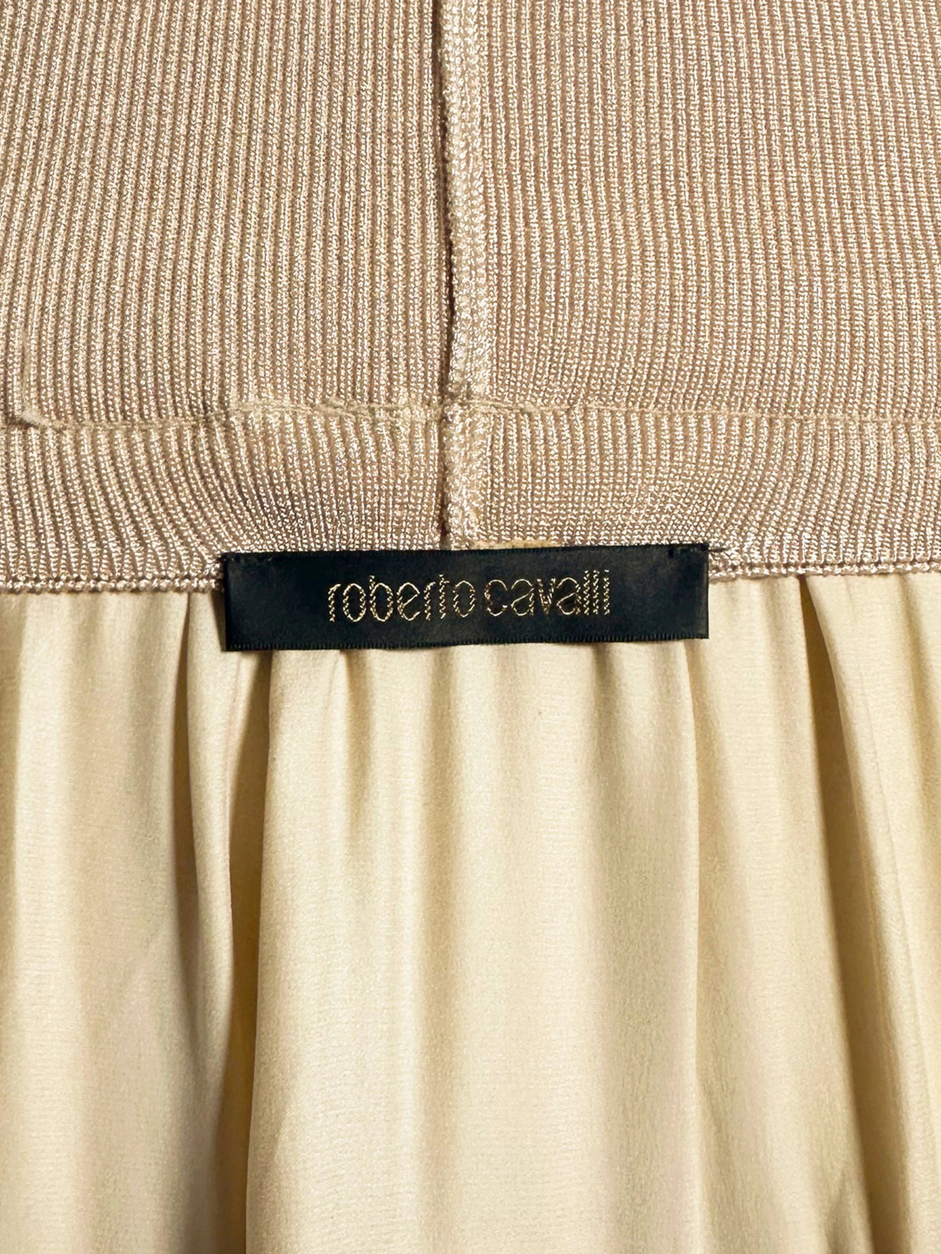 Roberto Cavalli SS 2005 Beige Silk Midi Skirt - Image 3