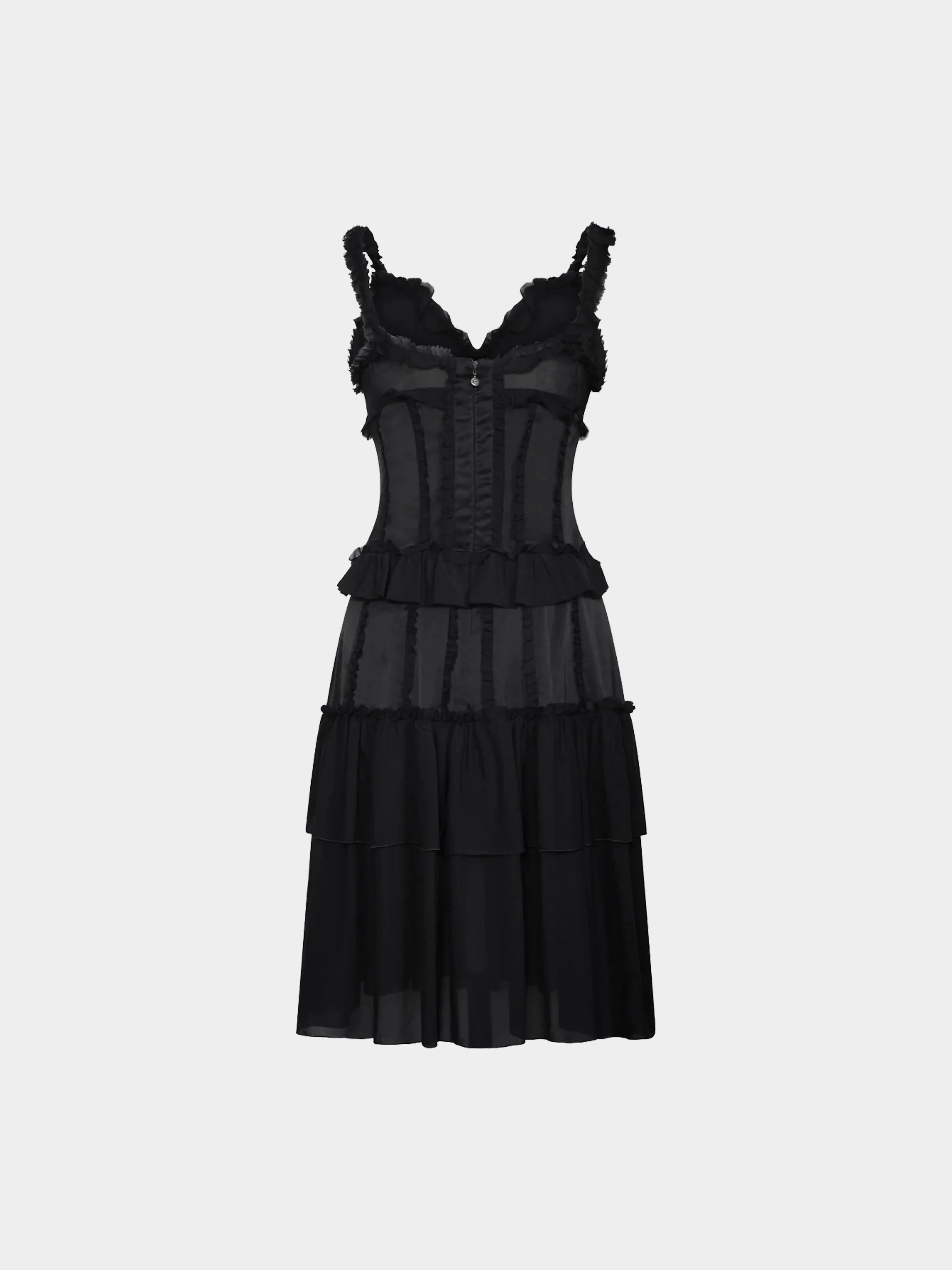 Roberto Cavalli SS 2006 Black Silk Ruffled Dress - Image 2