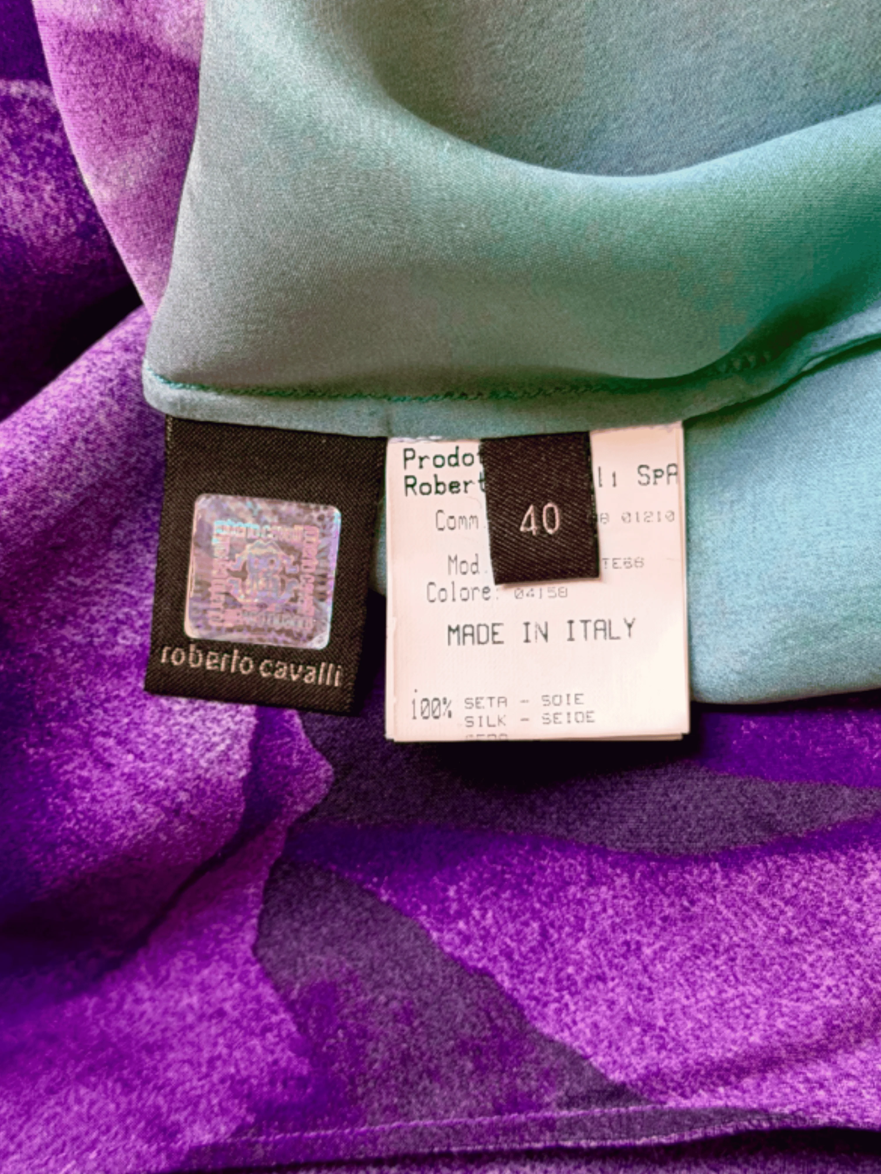 Roberto Cavalli SS 2008 Purple and Blue Blouse - Image 4