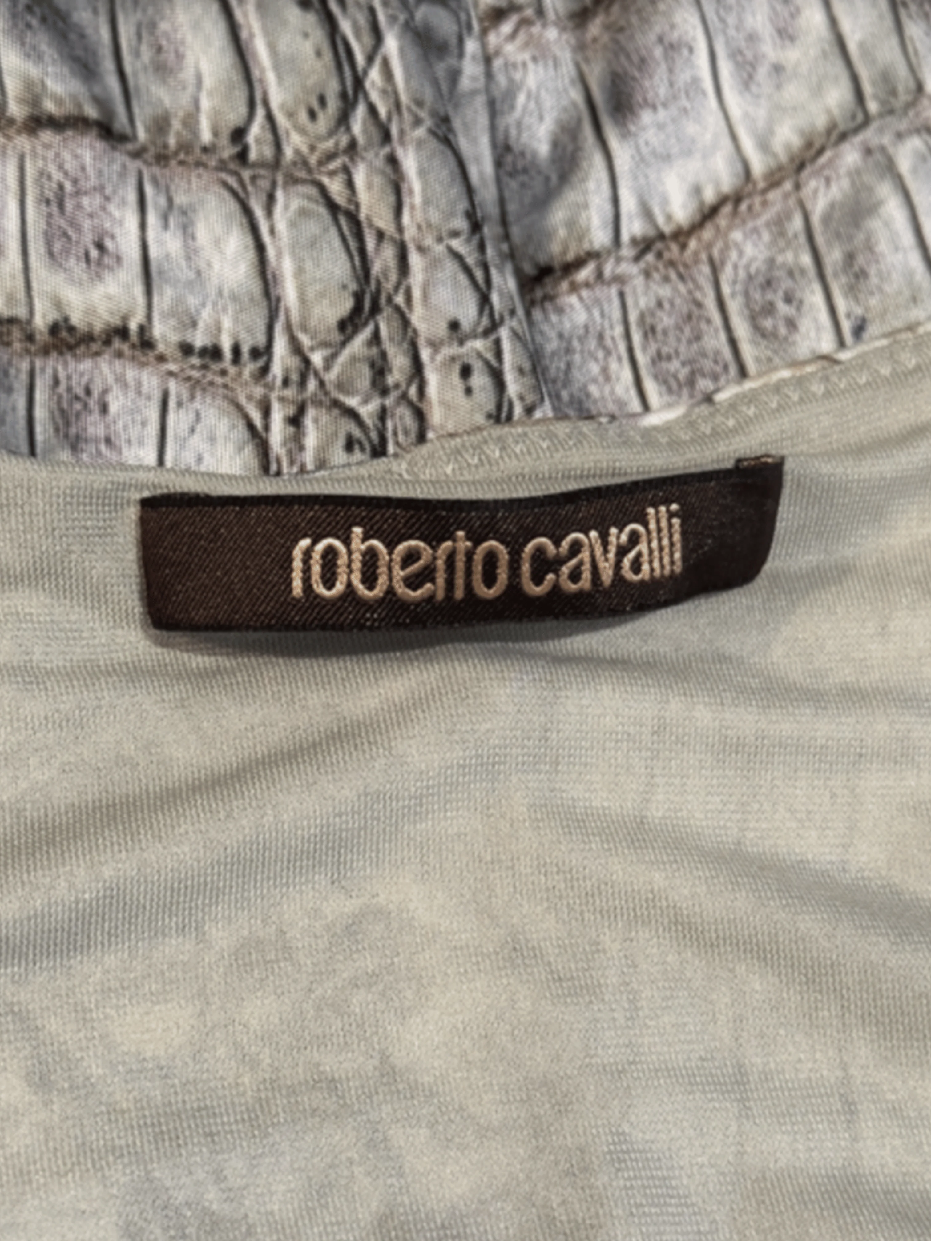 Roberto Cavalli SS 2011 Crocodile Print Halter Neck Mini Dress with Gold Detail - Image 2
