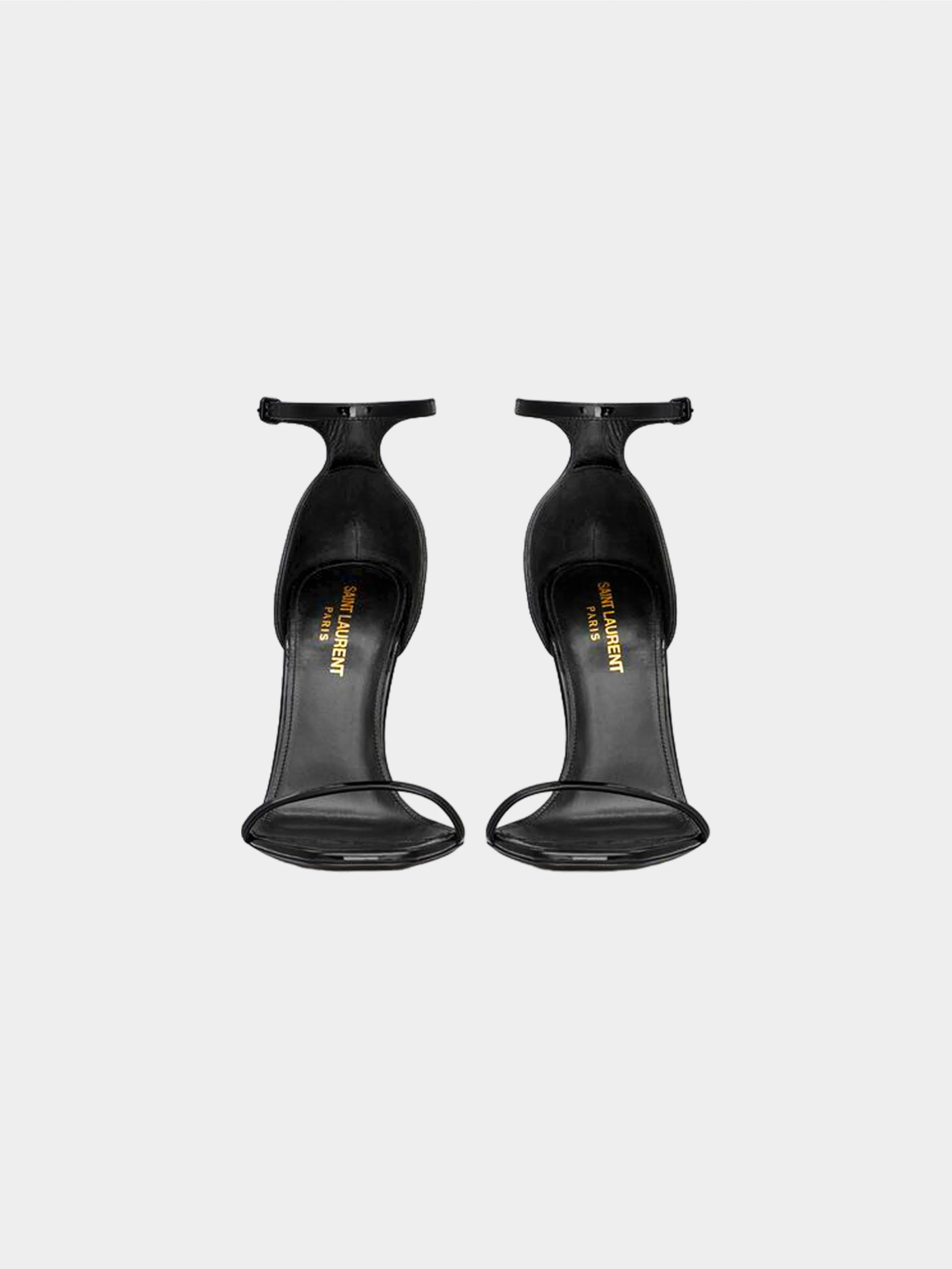 Saint Laurent 2020s Black and Gold Opyum Patent Sandals - Image 2