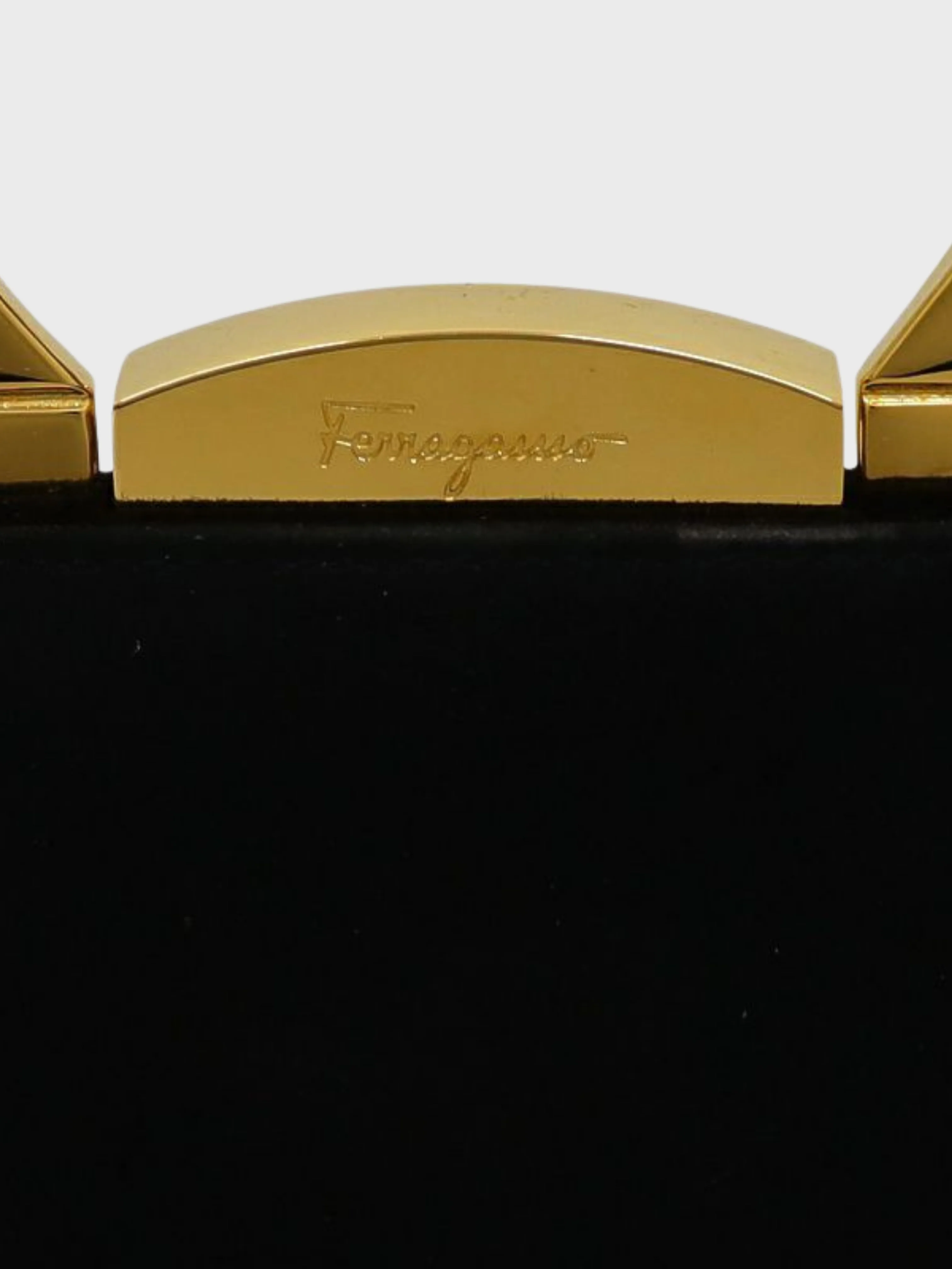 Salvatore Ferragamo 2000s Black Suede Frame Handbag - Image 6