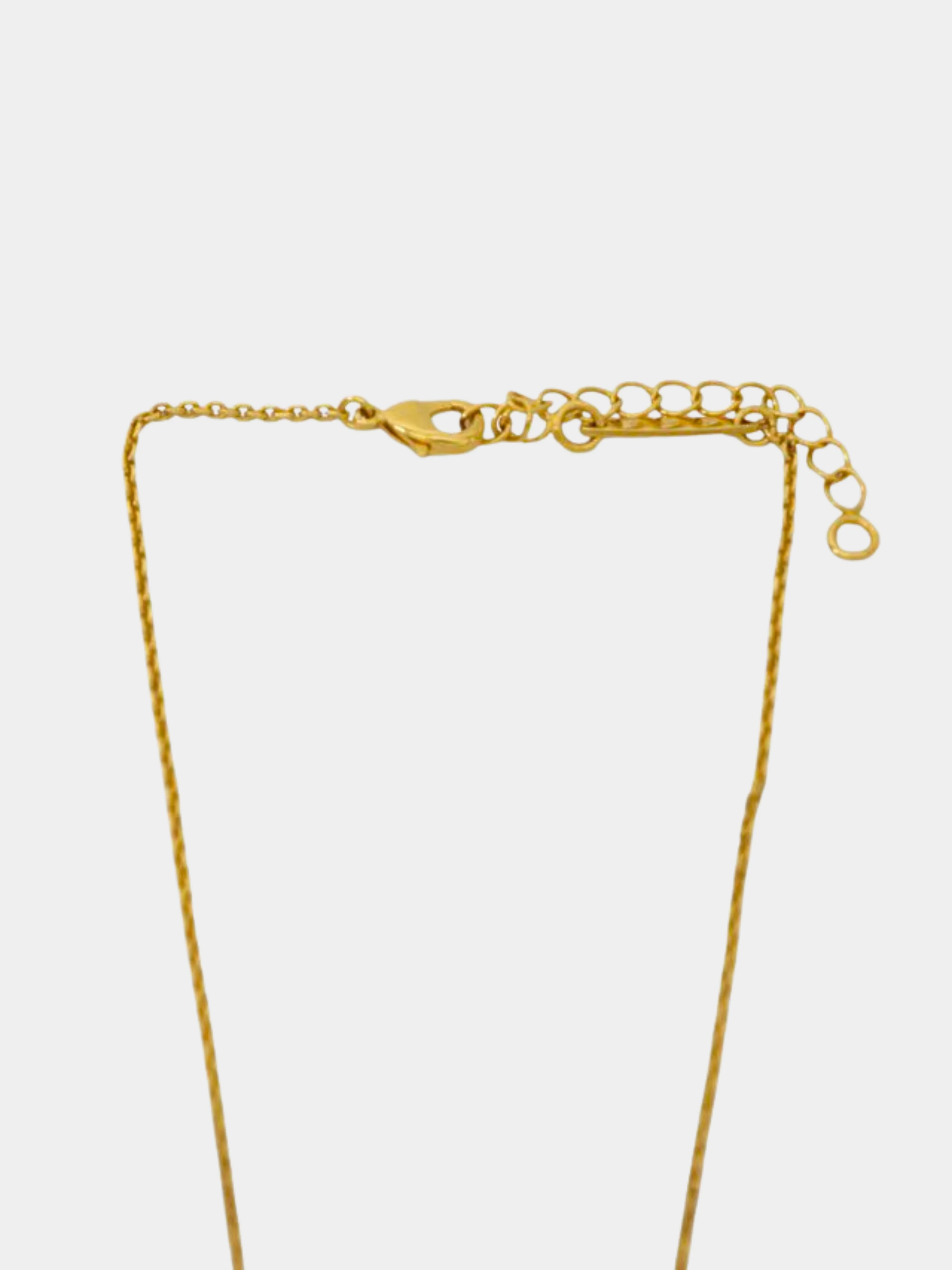 Salvatore Ferragamo 2000s Gold Gancini Rhinestone Necklace - Image 3