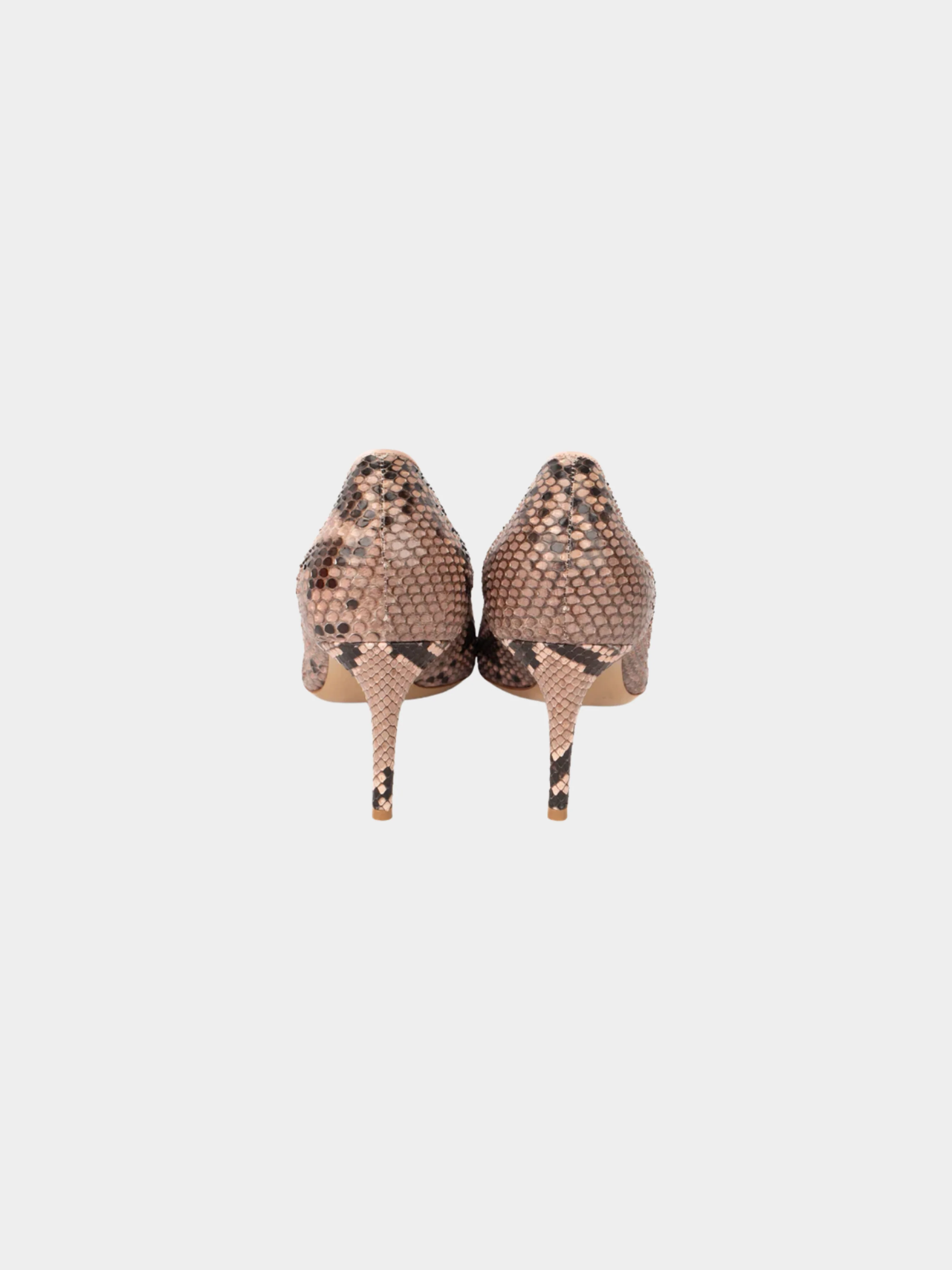 Salvatore Ferragamo 2000s Pink Python Heels - Image 3