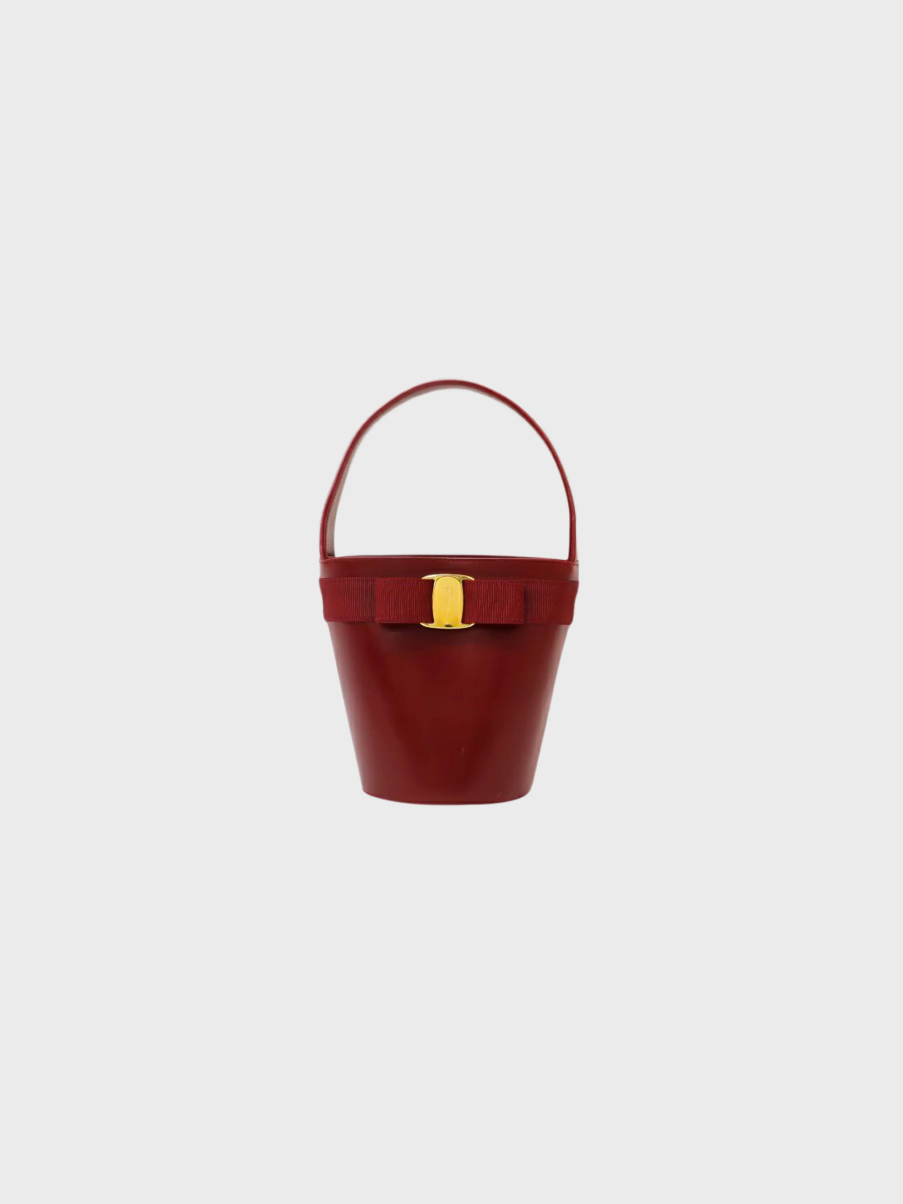 Salvatore Ferragamo 2000s Red Leather Vara Hardware Handbag