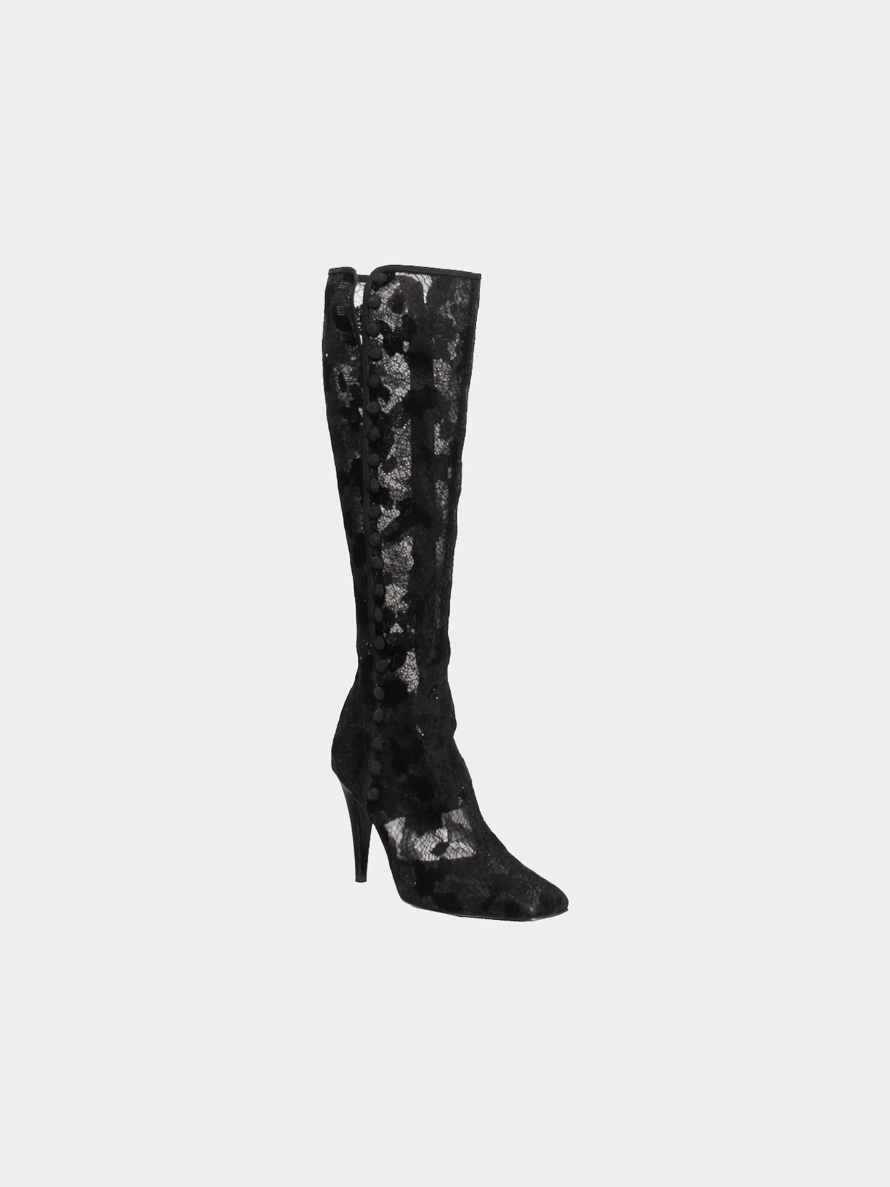 Sergio Rossi 2000s Black Lace High Boots