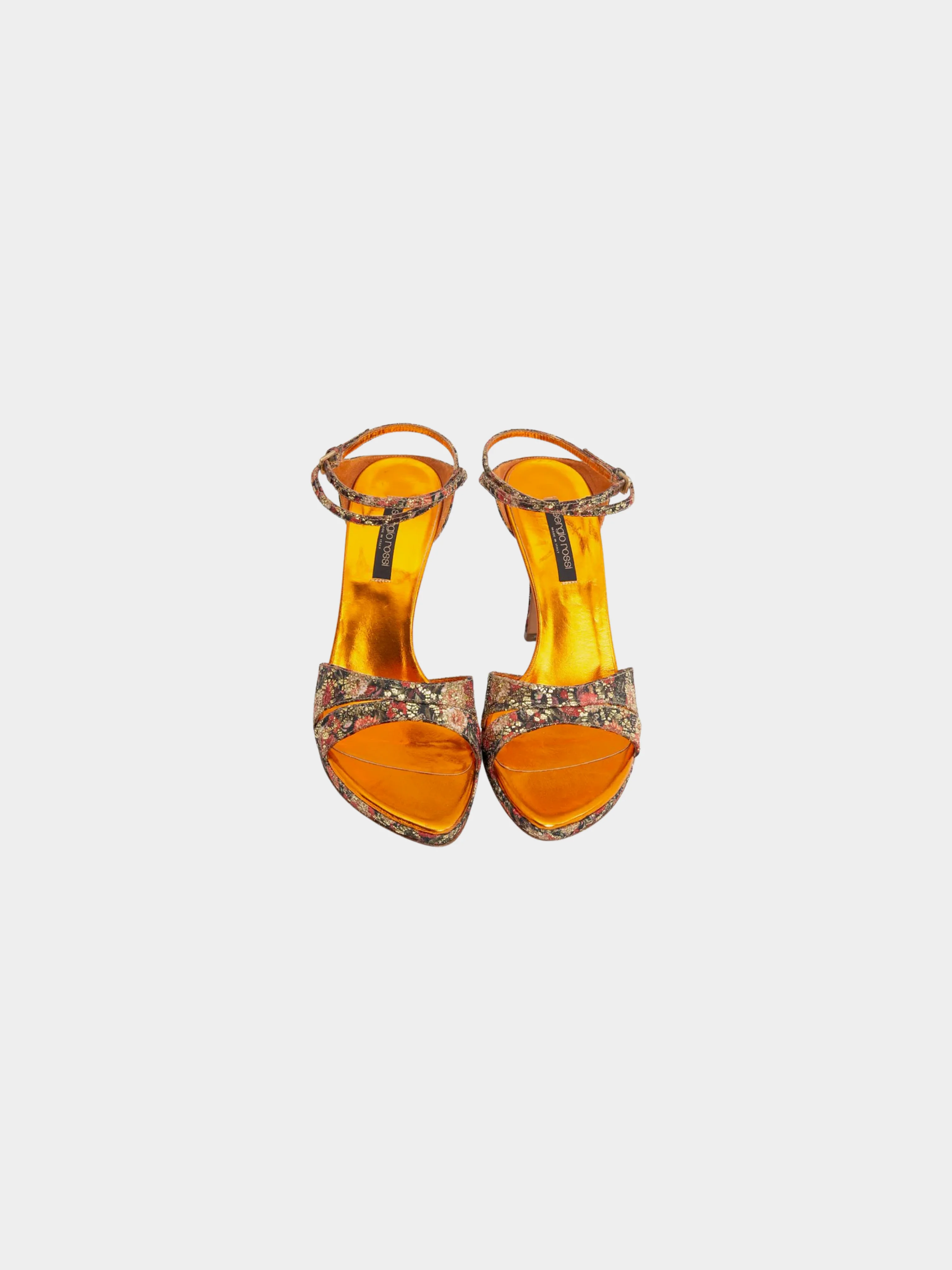 Sergio Rossi 2000s Multicoloured Floral Printed Sling-Back Pumps - Image 2