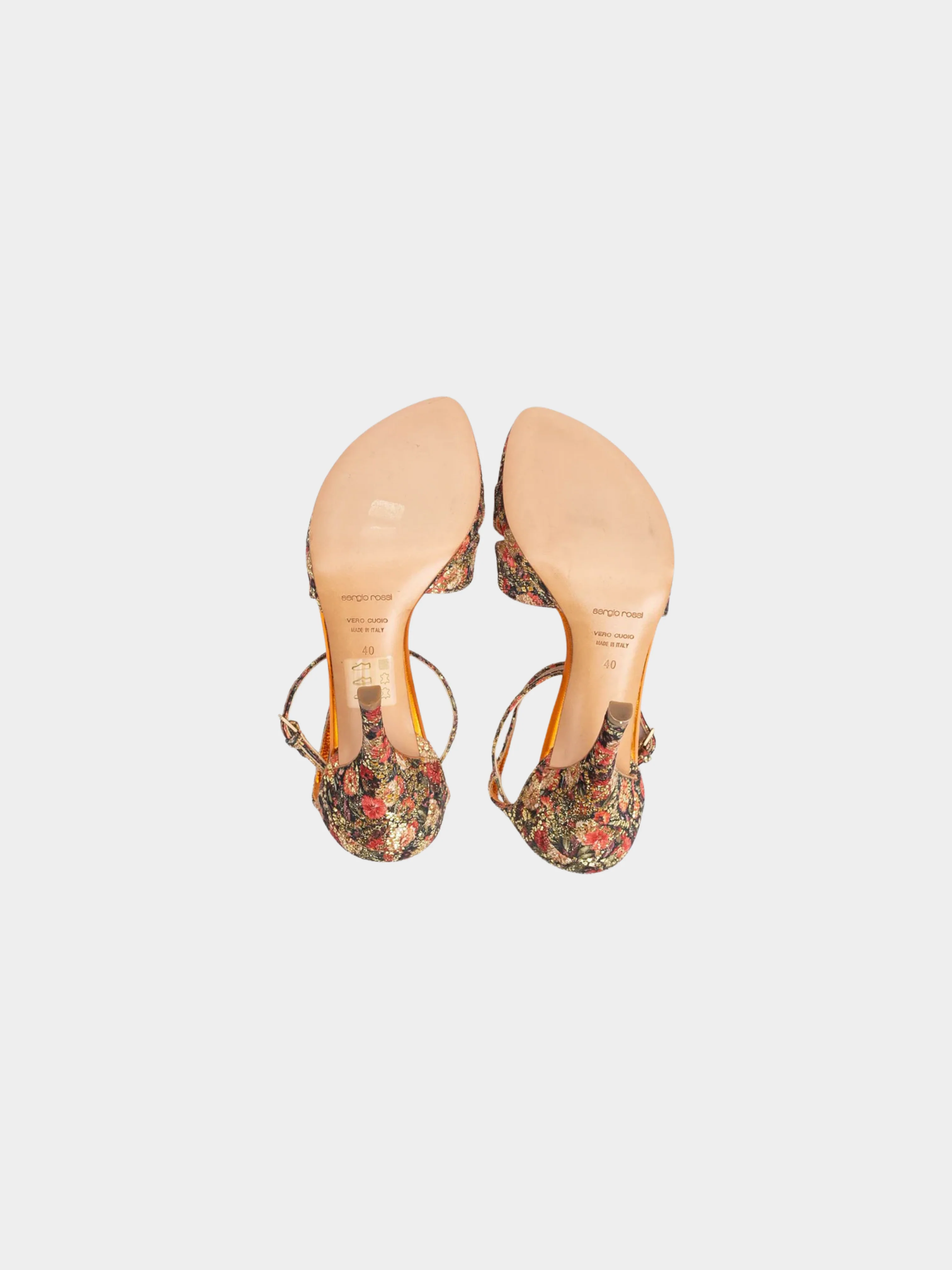 Sergio Rossi 2000s Multicoloured Floral Printed Sling-Back Pumps - Image 3