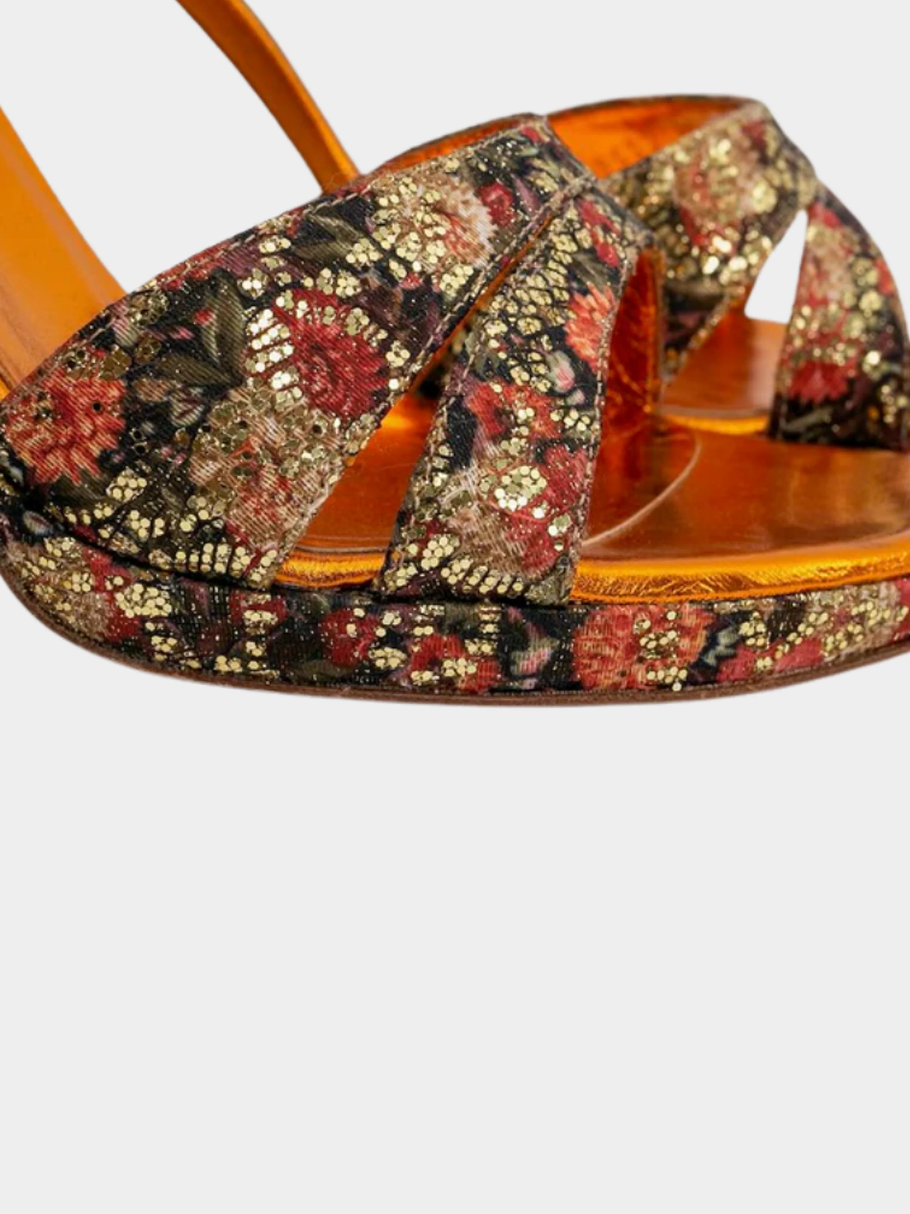 Sergio Rossi 2000s Multicoloured Floral Printed Sling-Back Pumps - Image 4