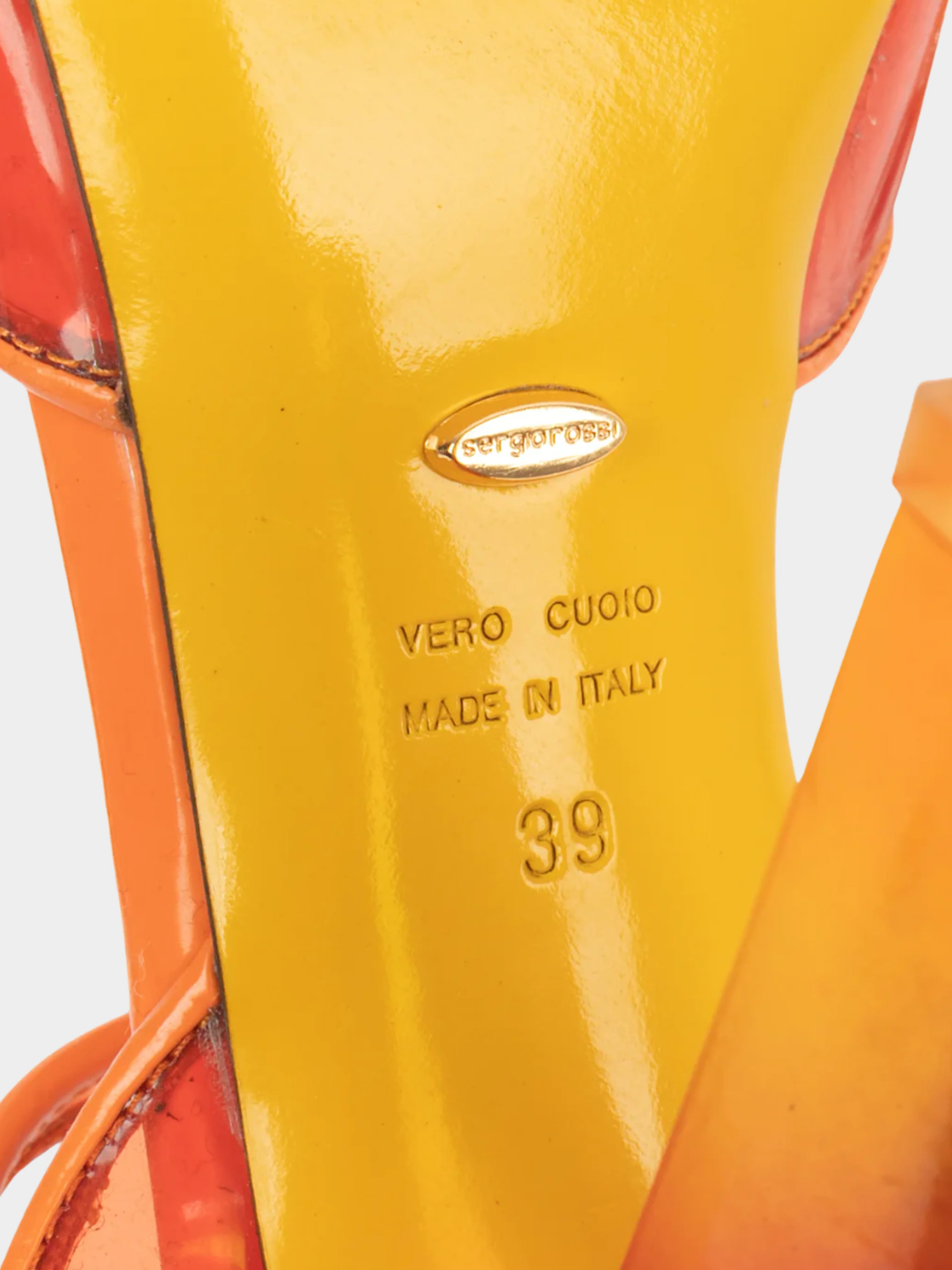 Sergio Rossi 2000s Orange PVC Heeled Pumps - Image 6