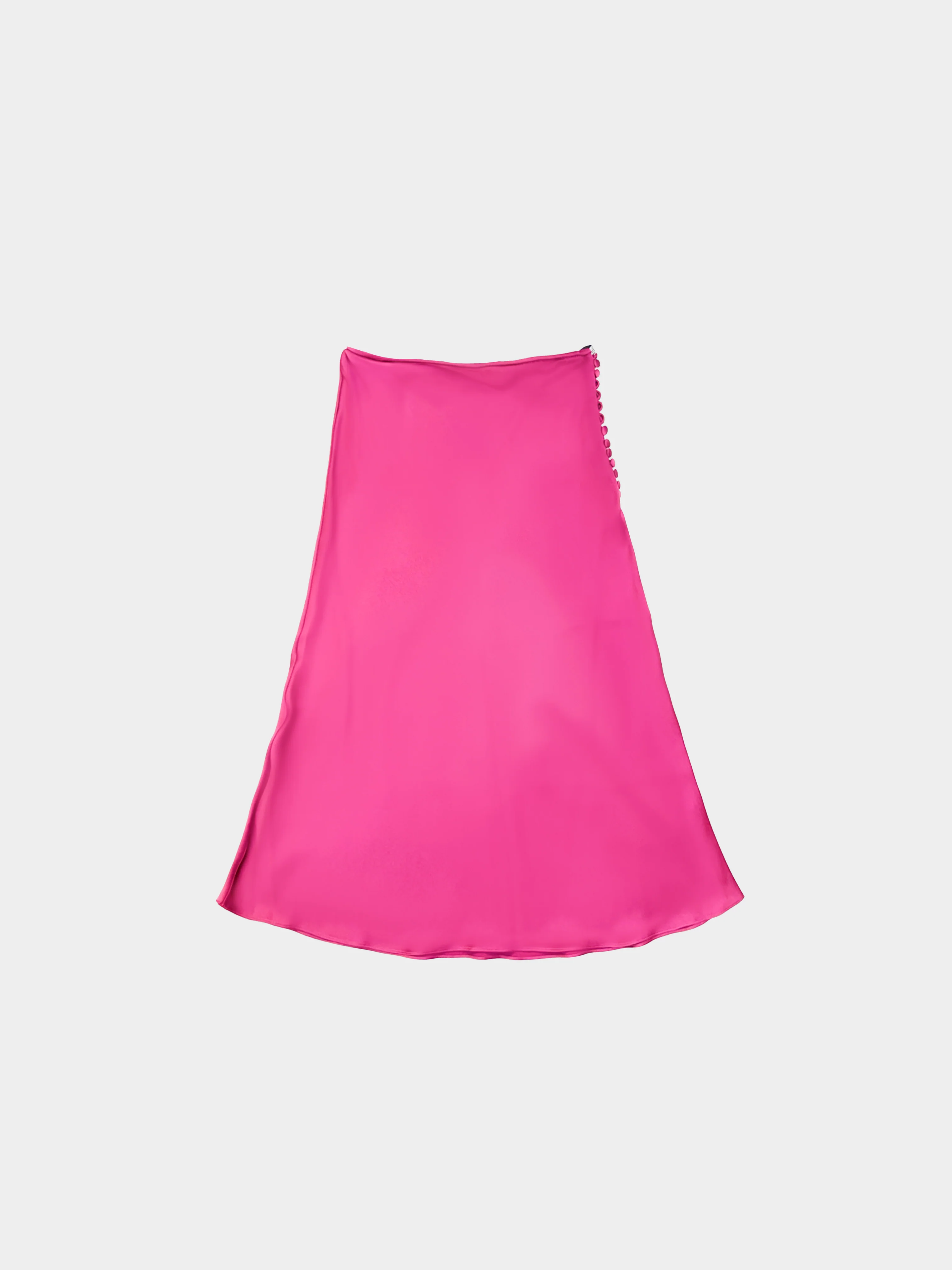 Christian Dior 2000s Pink Satin Button Down Skirt - Image 2