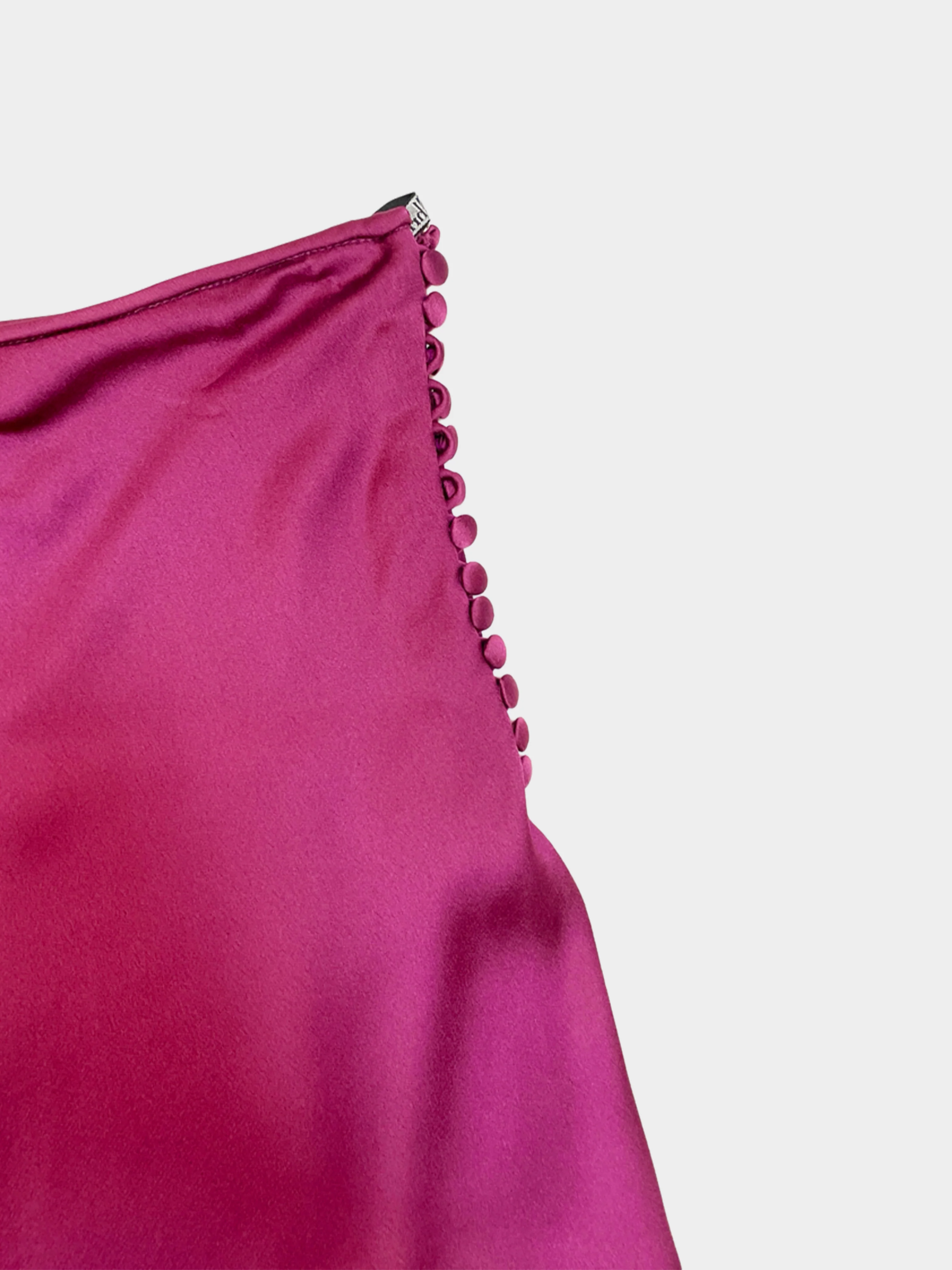 Christian Dior 2000s Pink Satin Button Down Skirt - Image 3
