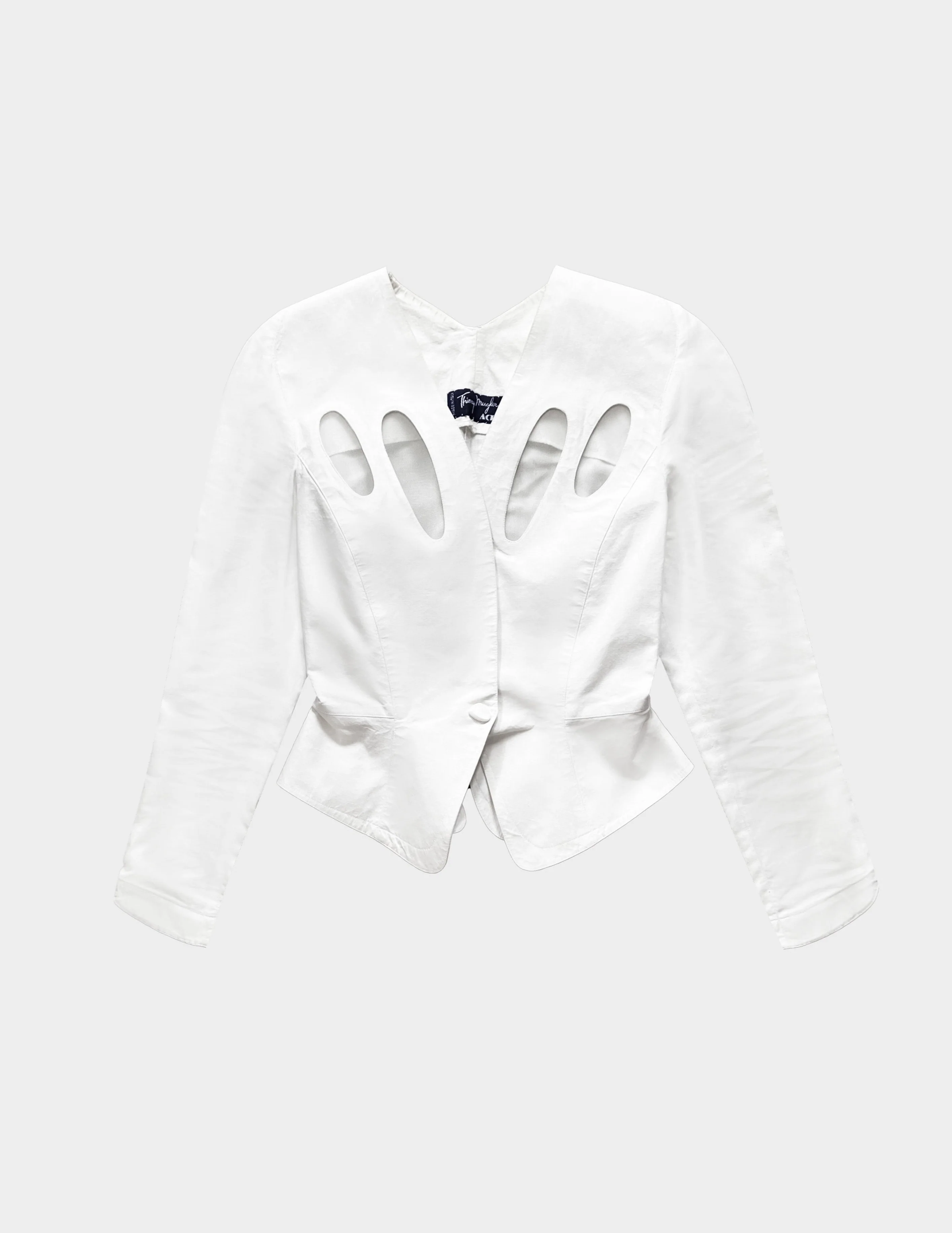 Thierry Mugler Active 1980s White Cutout Blazer