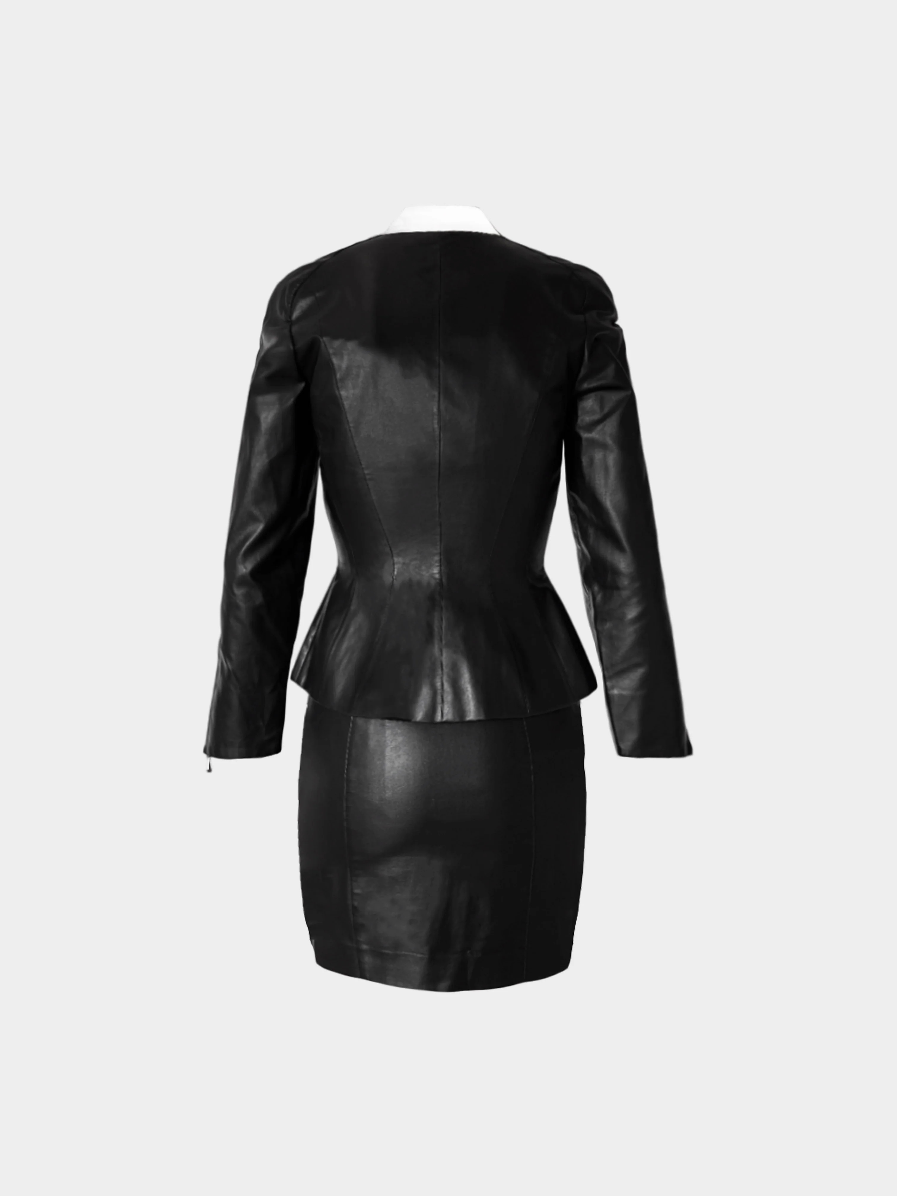 Thierry Mugler FW 1994 Black and White Hourglass Jacket and Skirt Set - Image 2
