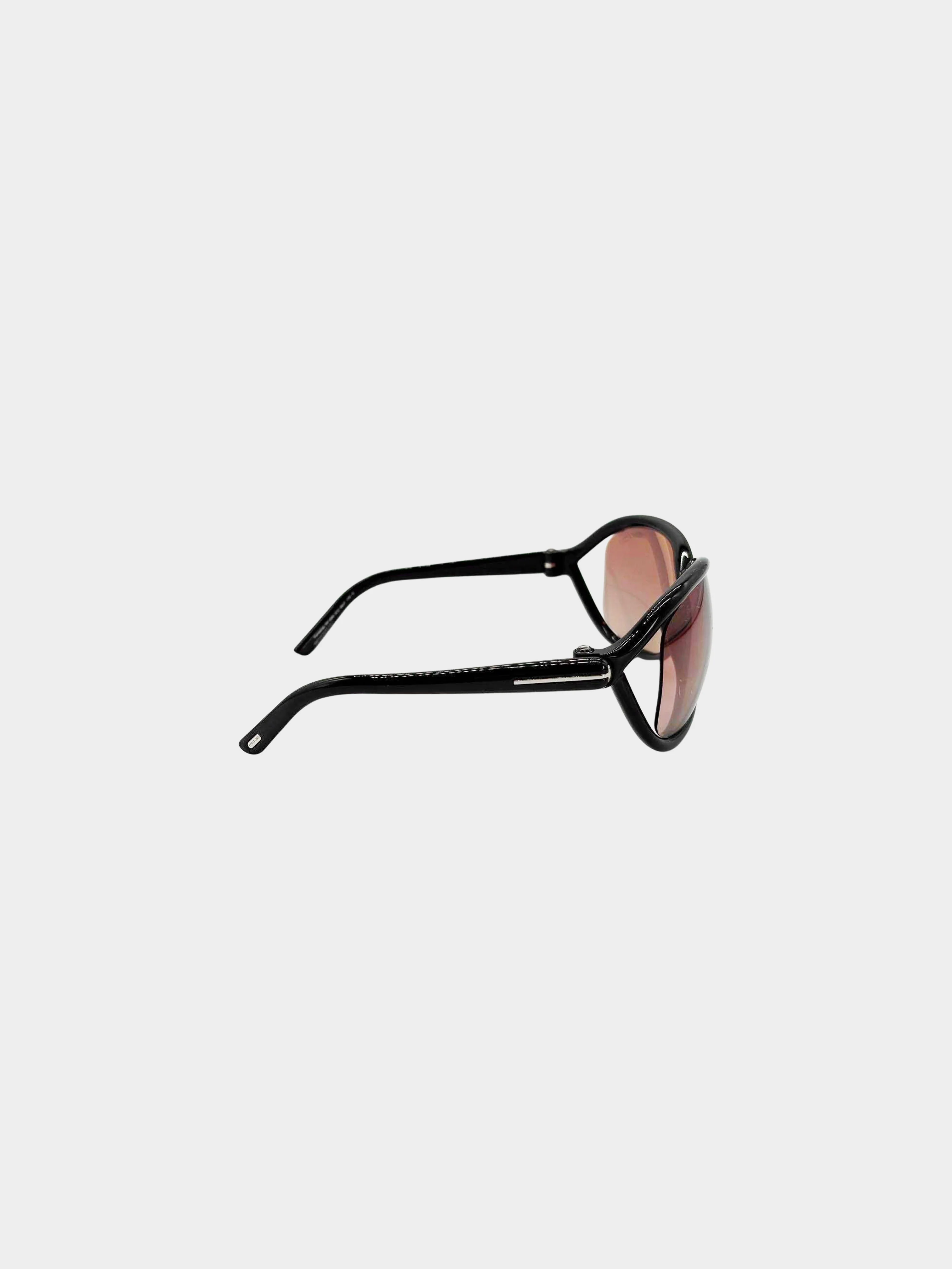 Tom Ford 2000s Black and Pink Fernanda TF1069 Butterfly Sunglasses - Image 5