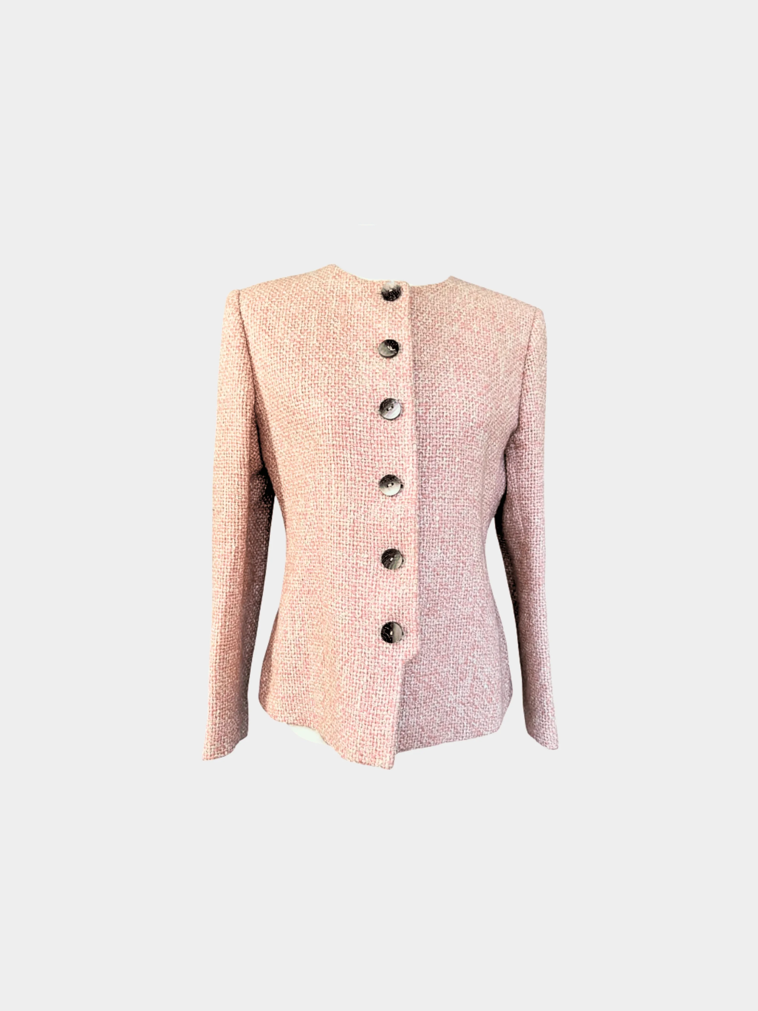 Valentino 1990s Pink Viscose-Wool Tweed Suit Set - Image 2