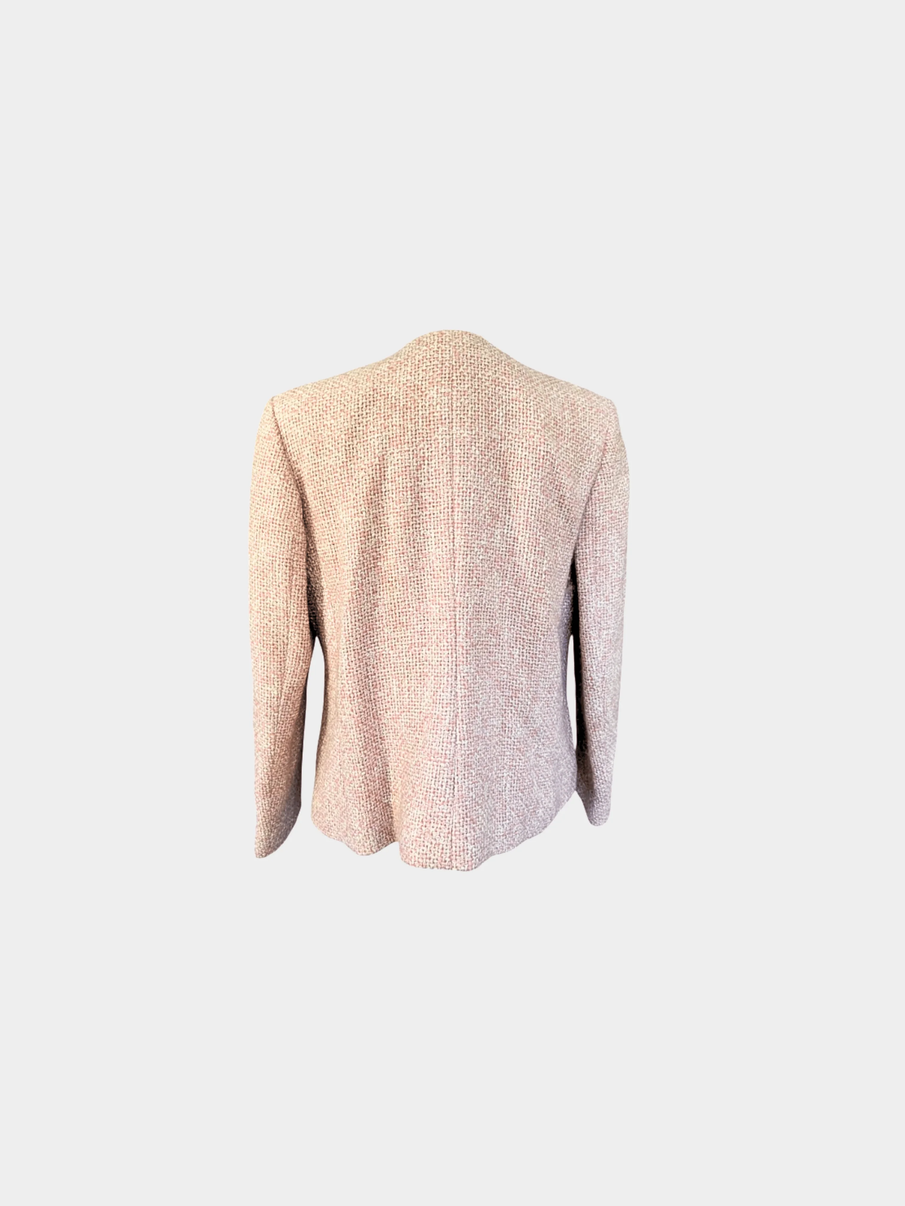Valentino 1990s Pink Viscose-Wool Tweed Suit Set - Image 3