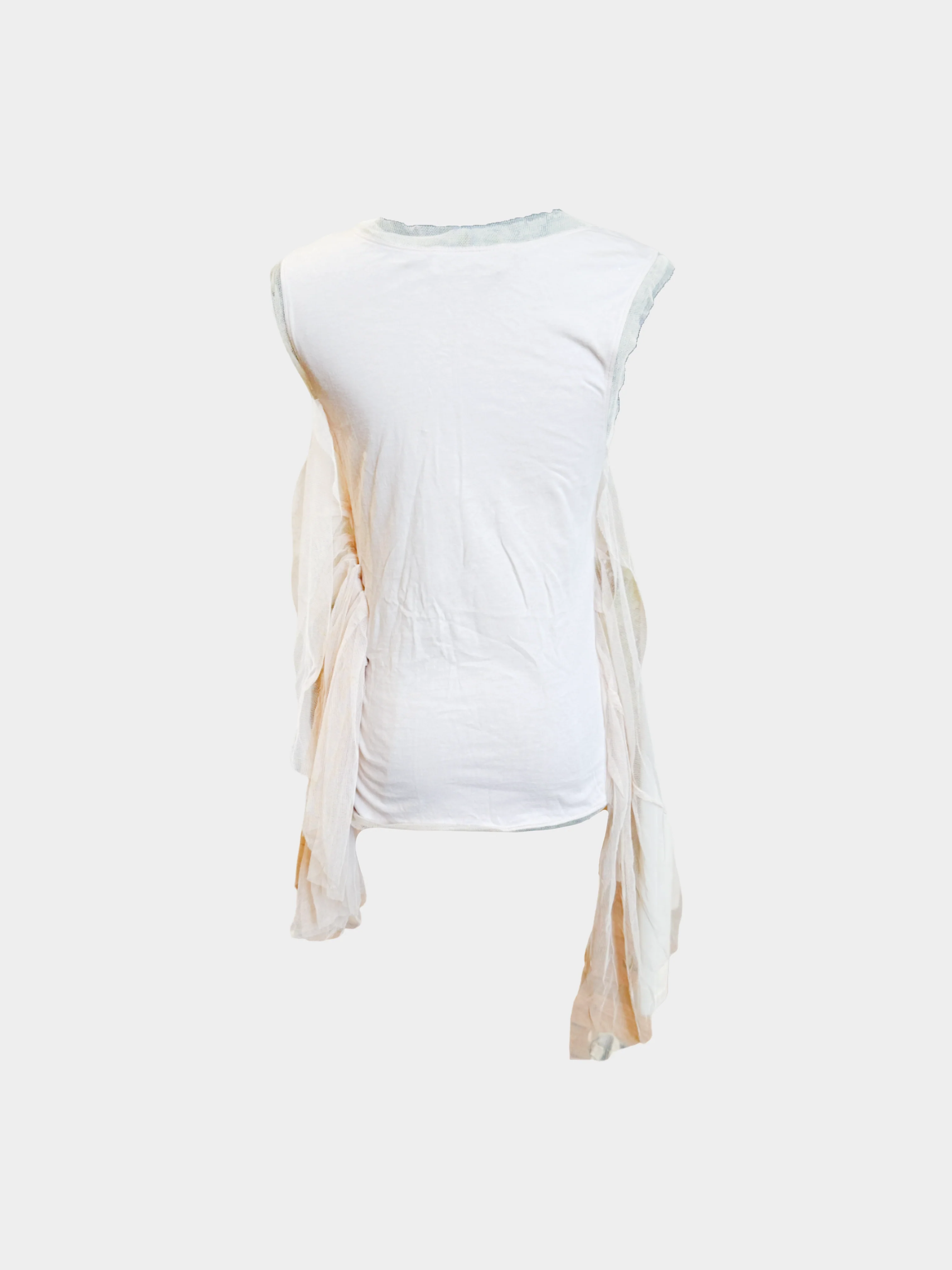 Valentino 2000s Beige Ruched Embellished Tank Top - Image 2