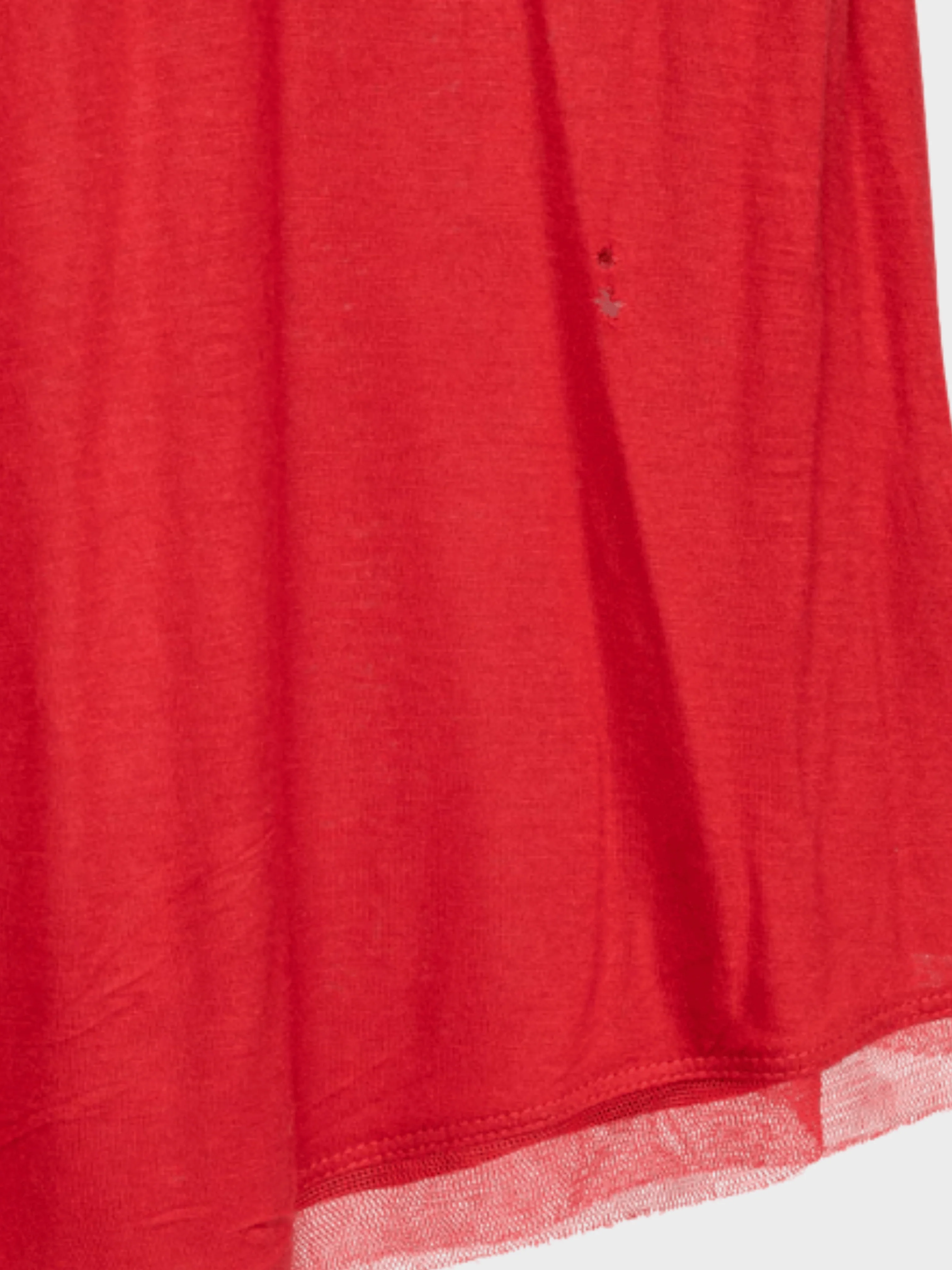 Valentino 2000s Couture Red Jersey Rosette Flutter-Sleeve T-Shirt - Image 3