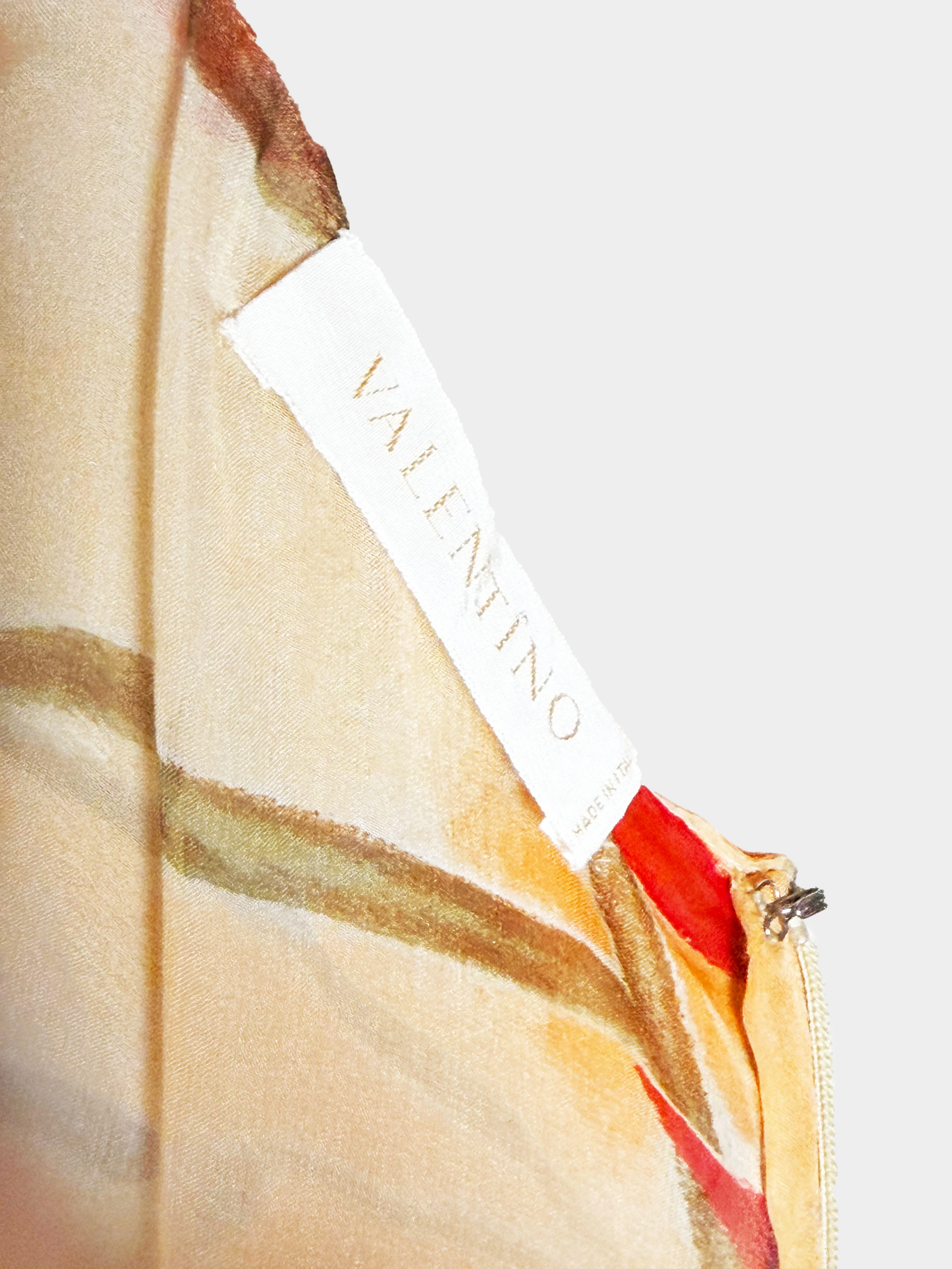 Valentino 2000s Swirl Print Sheer Halter Dress - Image 3