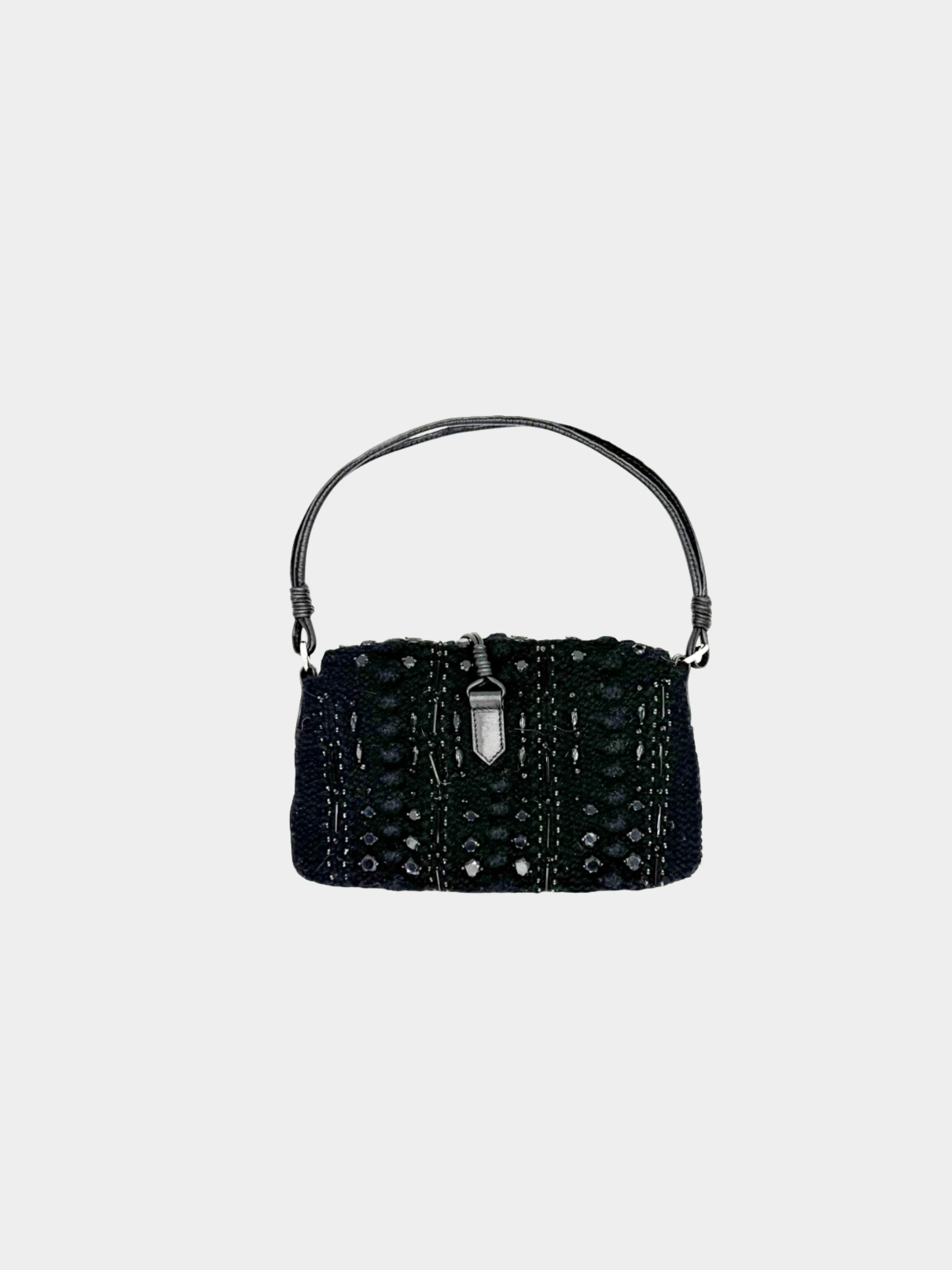 Valentino 2009 Black Embroidered Handbag - Image 2