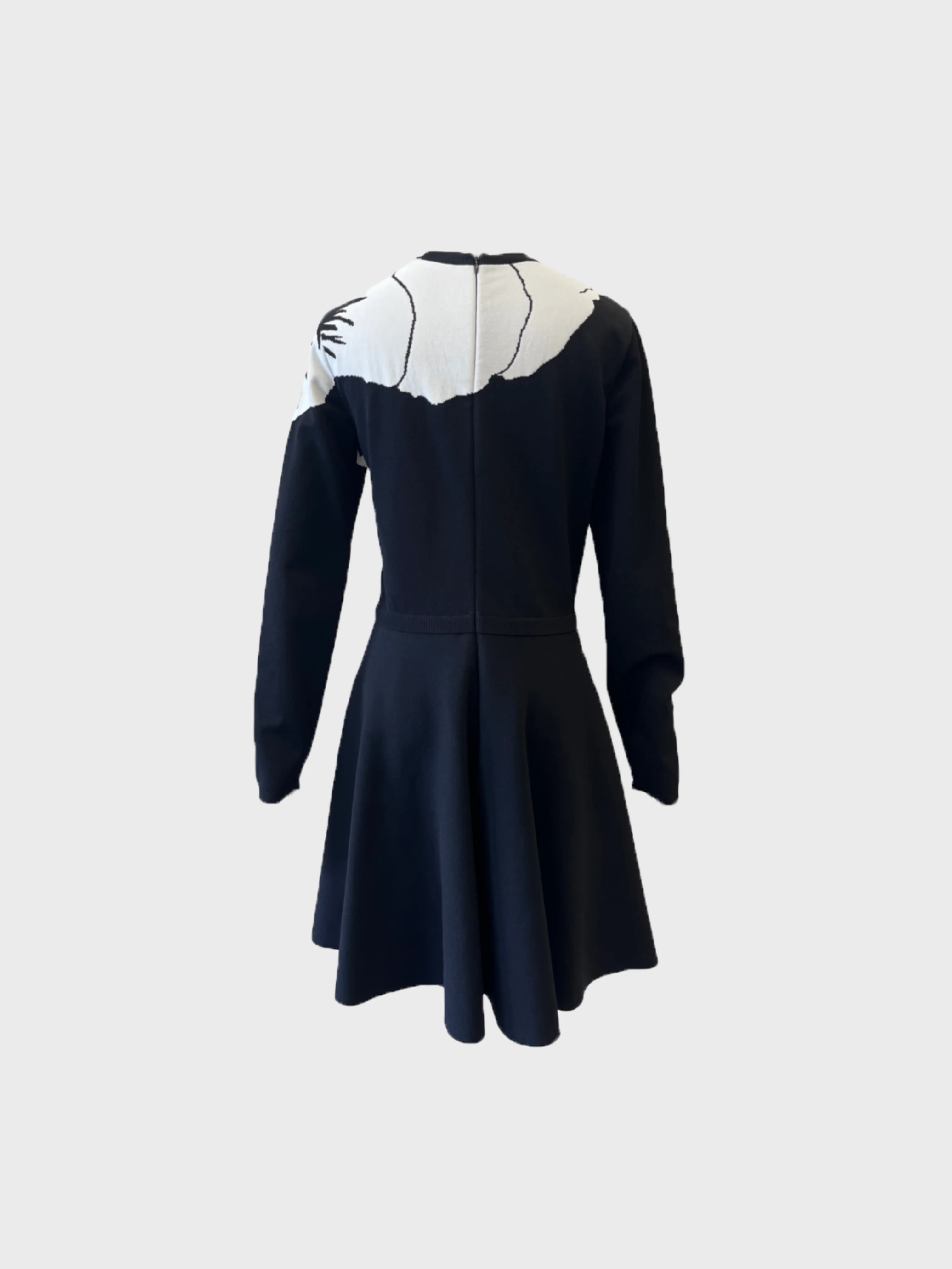 Valentino 2010s Black Knit Pansy Flower Dress - Image 2