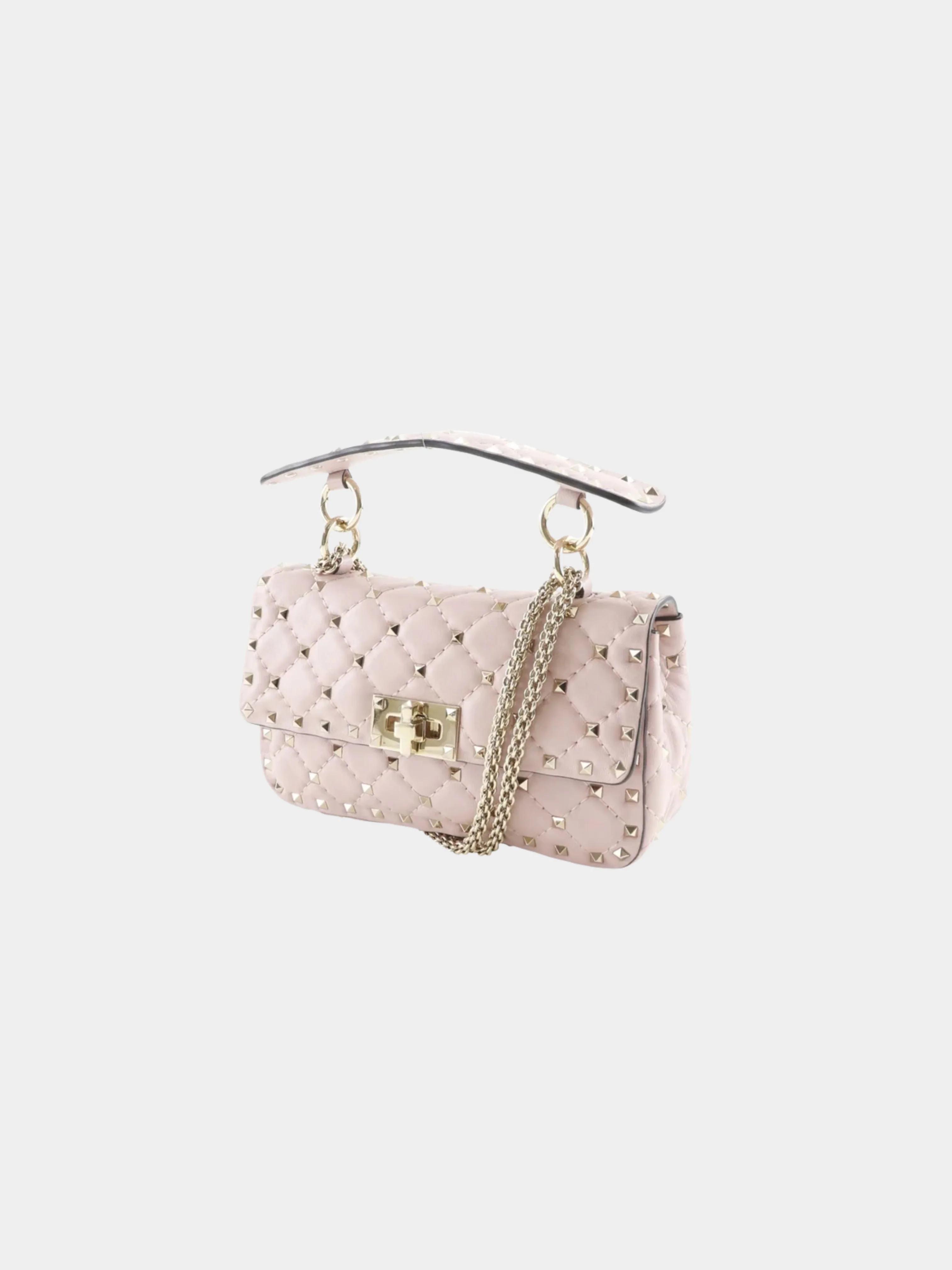 Valentino 2010s Pink Calfskin Rockstud Spike 2Way Shoulder Bag - Image 3