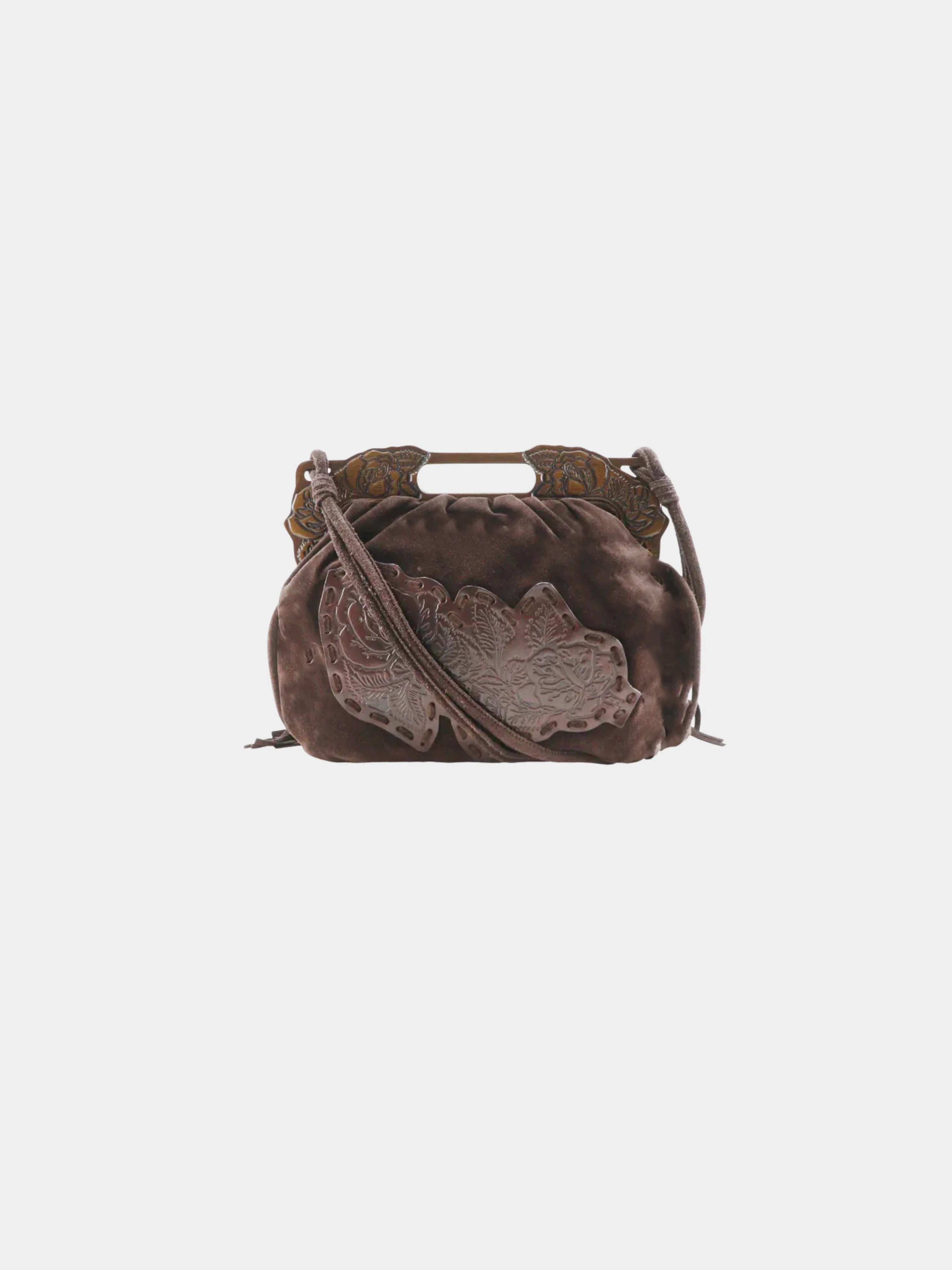 Valentino Garavani 1990s Brown Suede Leather 2WAY Shoulder Bag