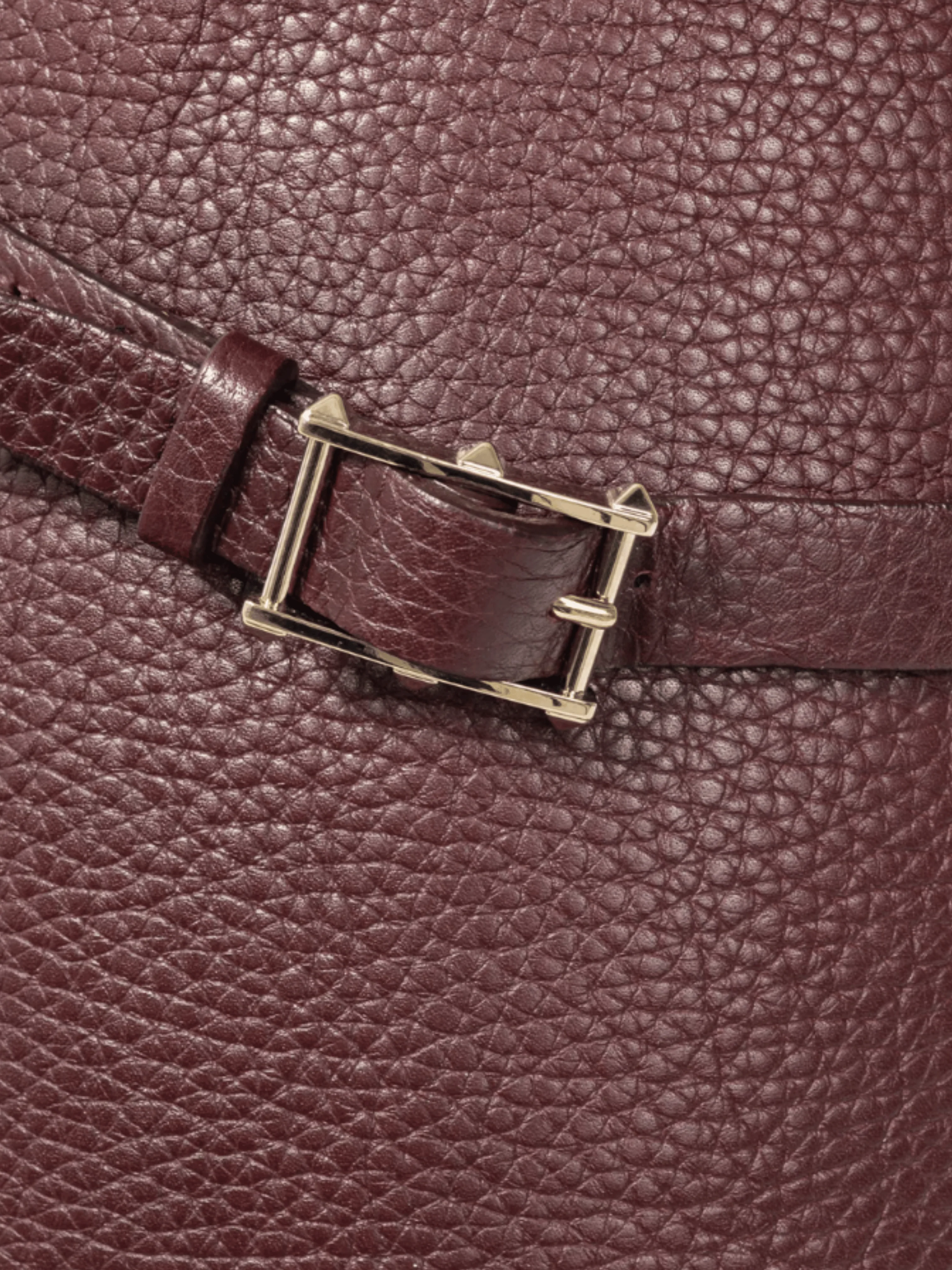 Valentino Garavani 2010s Burgundy Pebbled-Leather Rockstud-Buckle Riding Boots - Image 7