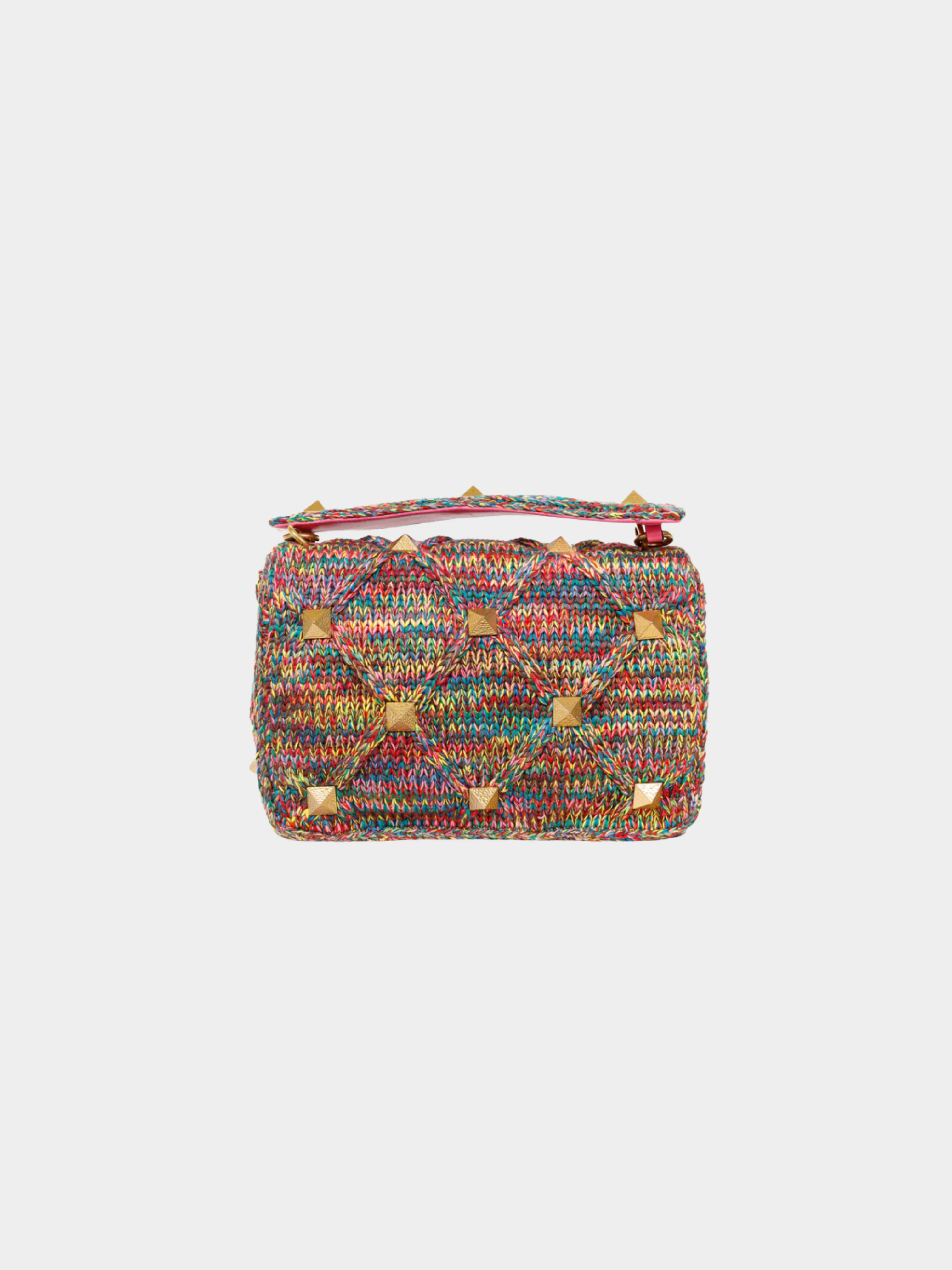 Valentino Garavani 2022 Roman Stud Multicoloured Crochet Shoulder Bag - Image 2