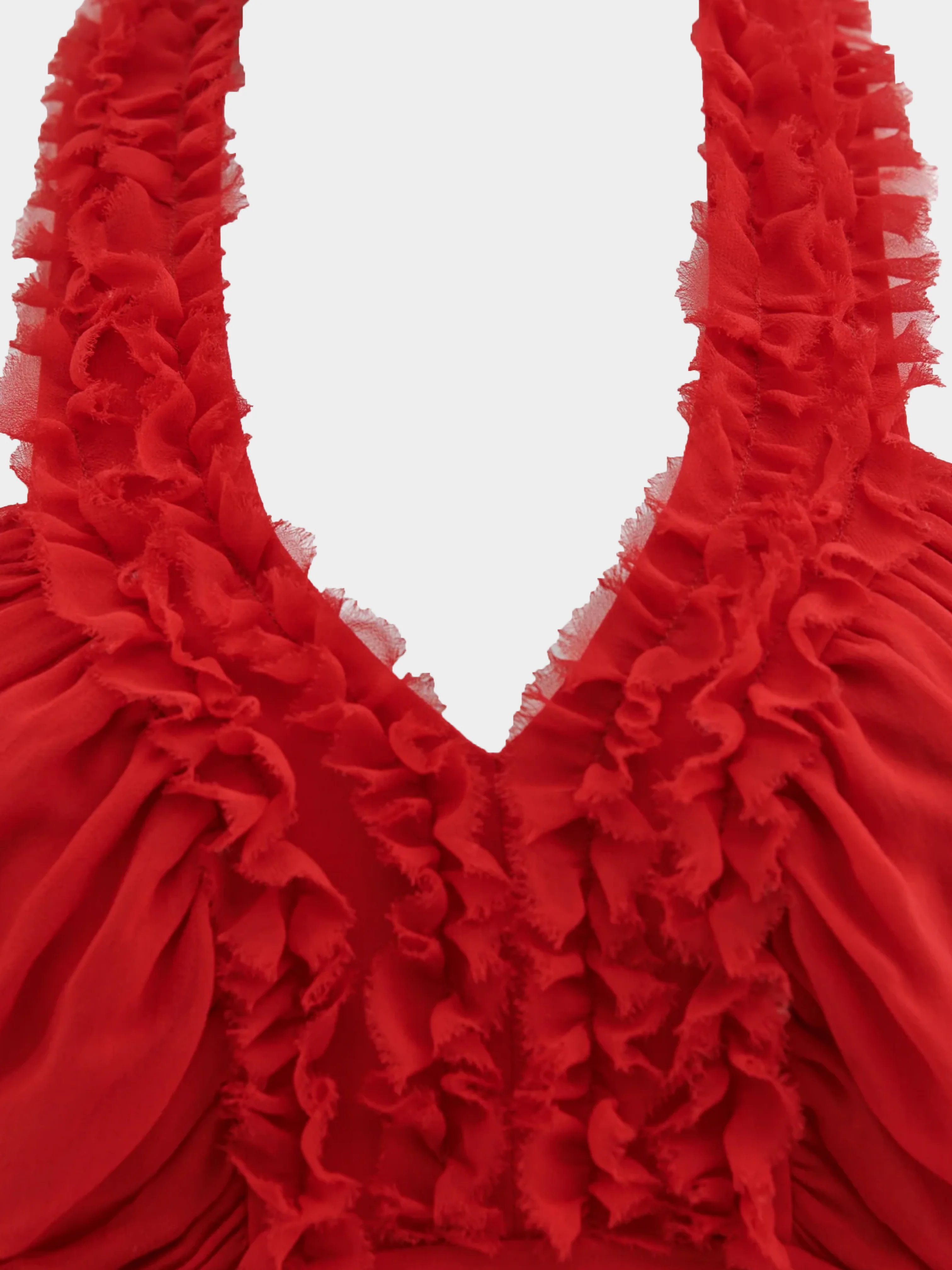 Valentino SS 2007 Red Halter Neck Chiffon Cocktail Dress - Image 3