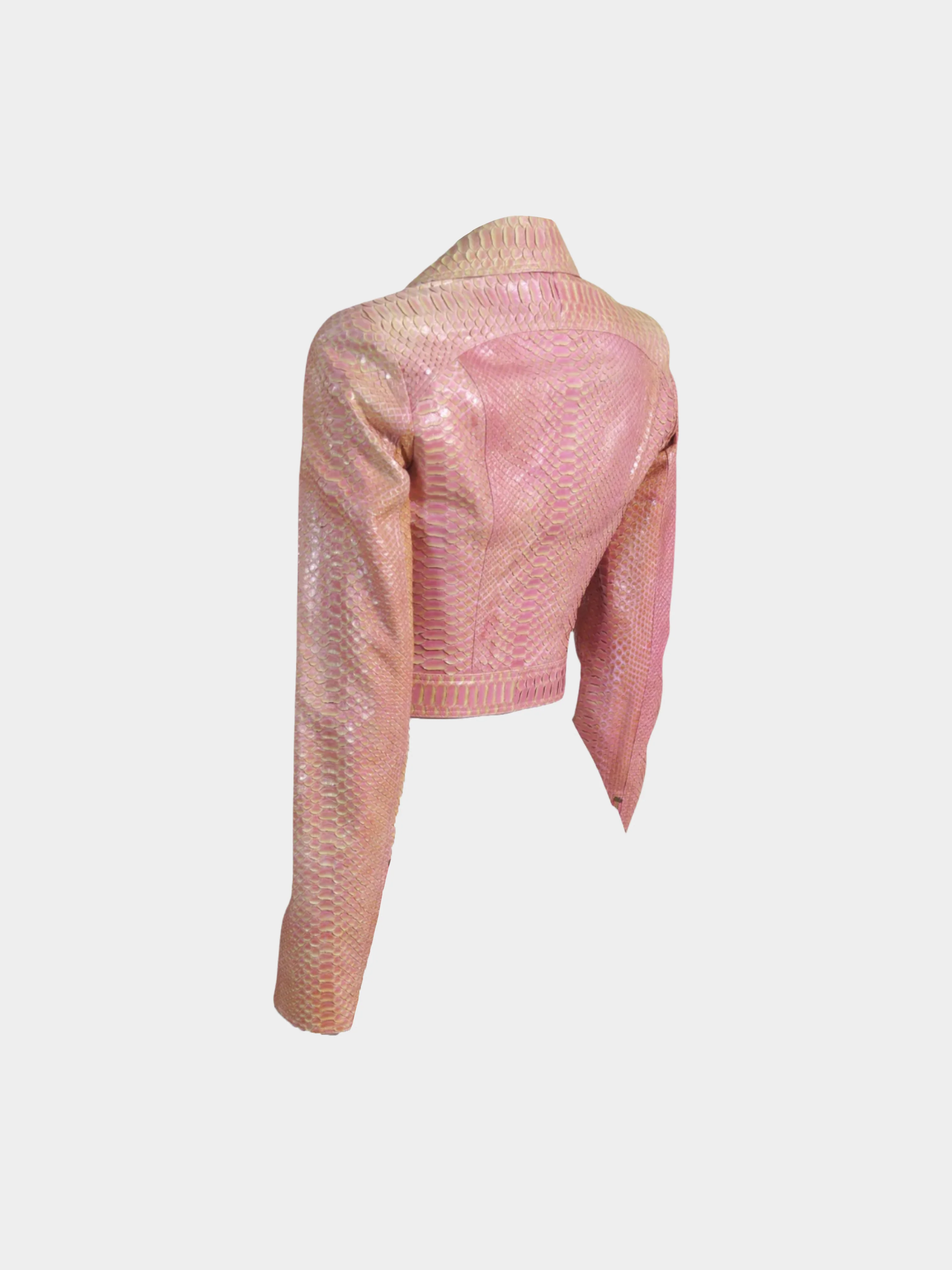 Versace 1990s Pink Exotic Python Leather - Image 3