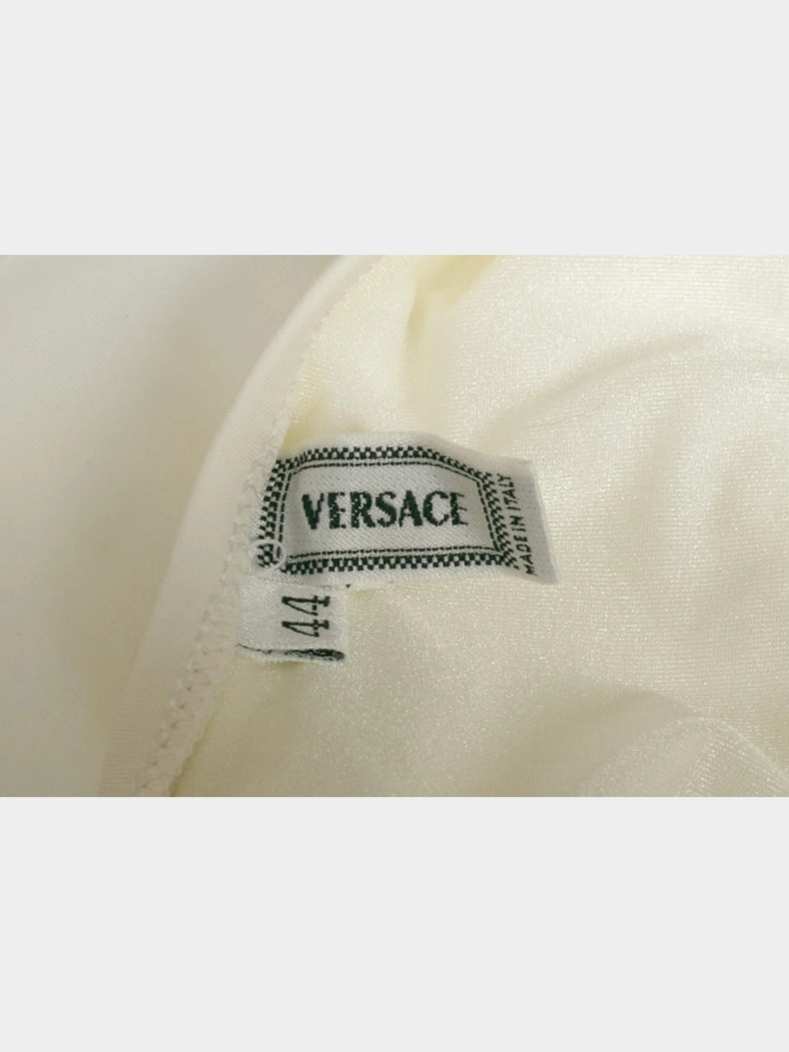 Versace 2000s White Floral Bustier Bodysuit Top - Image 3