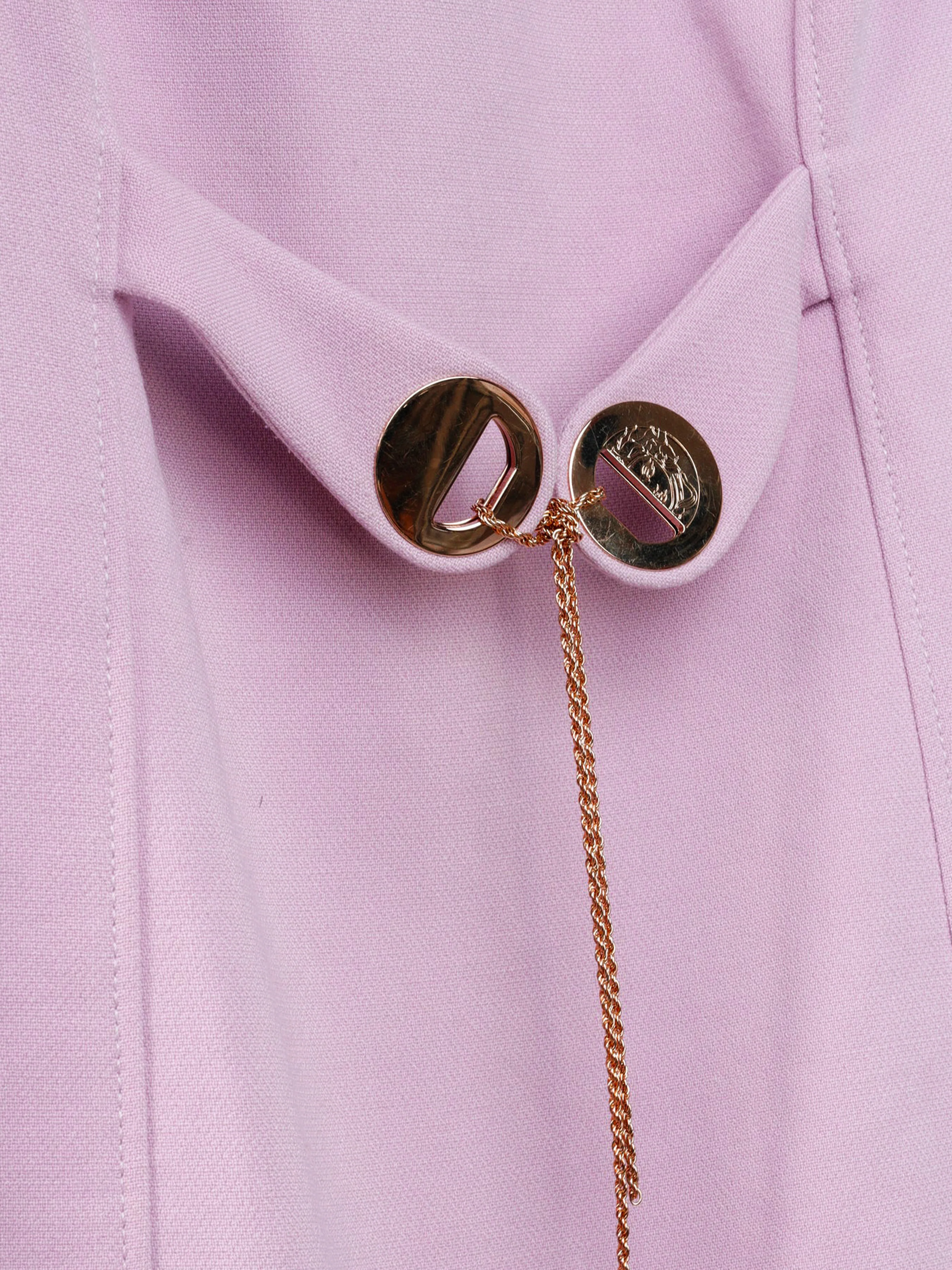 Versace 2010s Virgin Wool Lilac Sheath Dress - Image 3