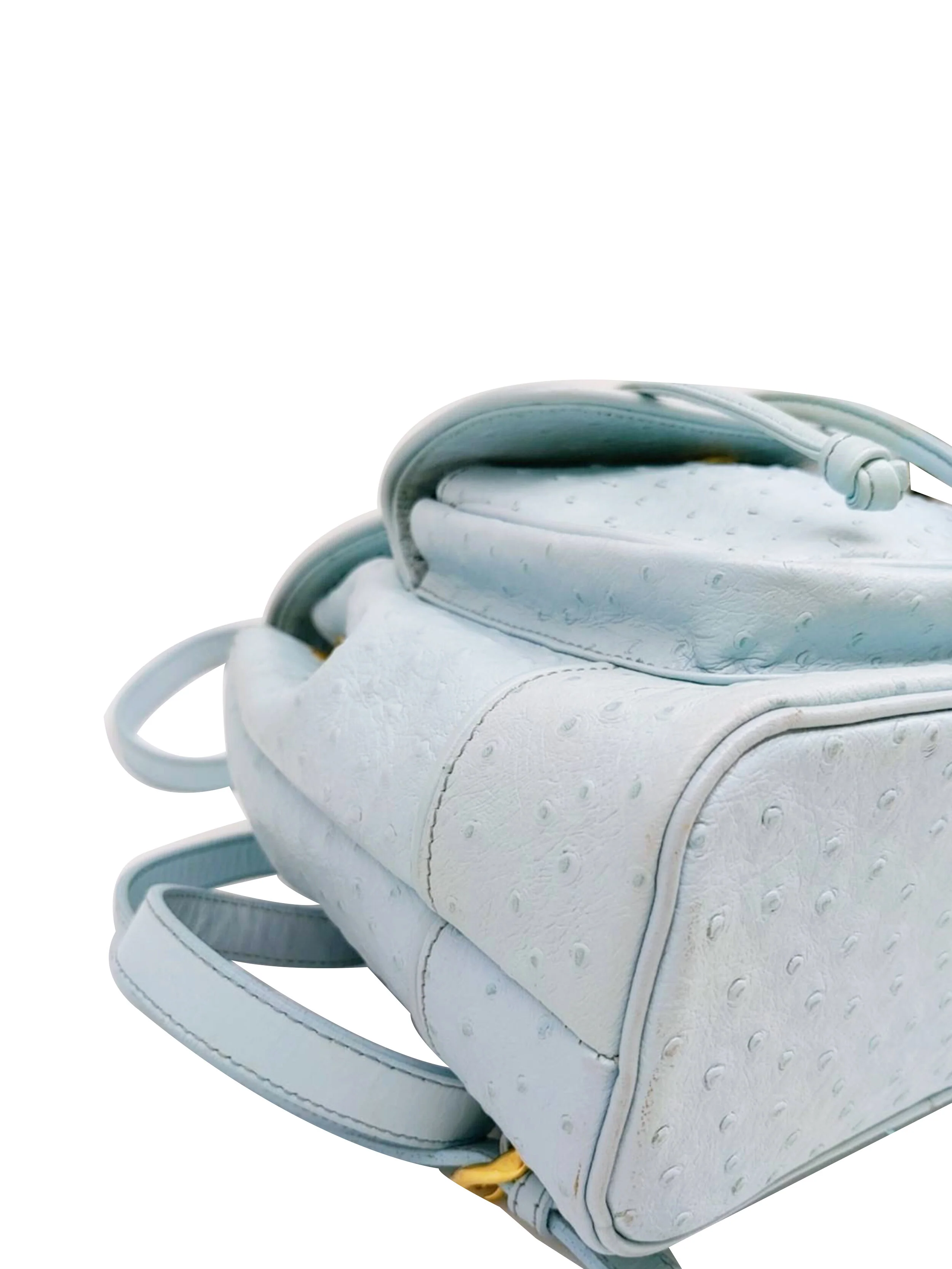 Versace 2000s Blue Ostrich Leather Backpack - Image 4