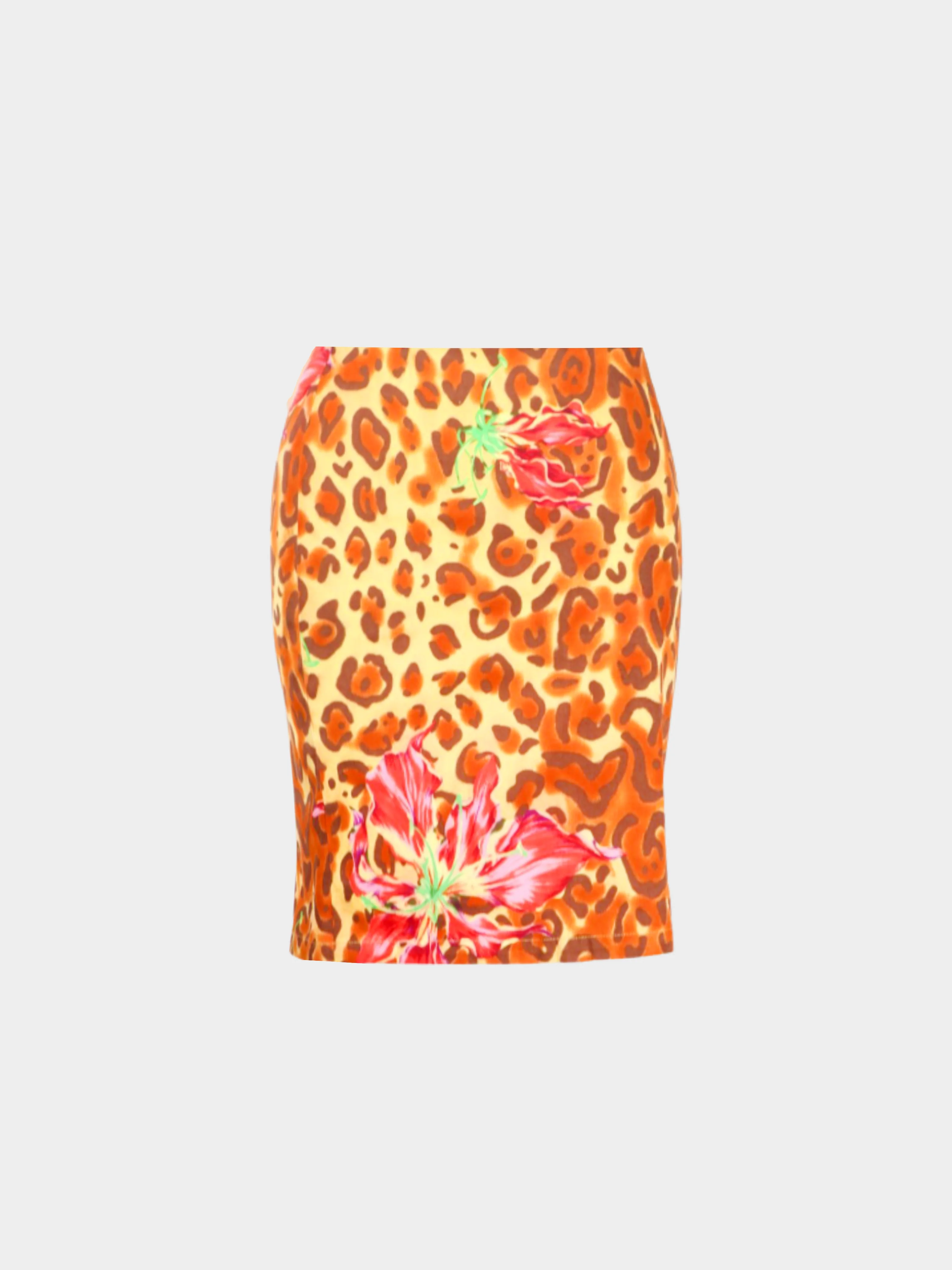 Versace Jeans Couture 2000s Leopard and Floral Print Blazer and Skirt Set - Image 4