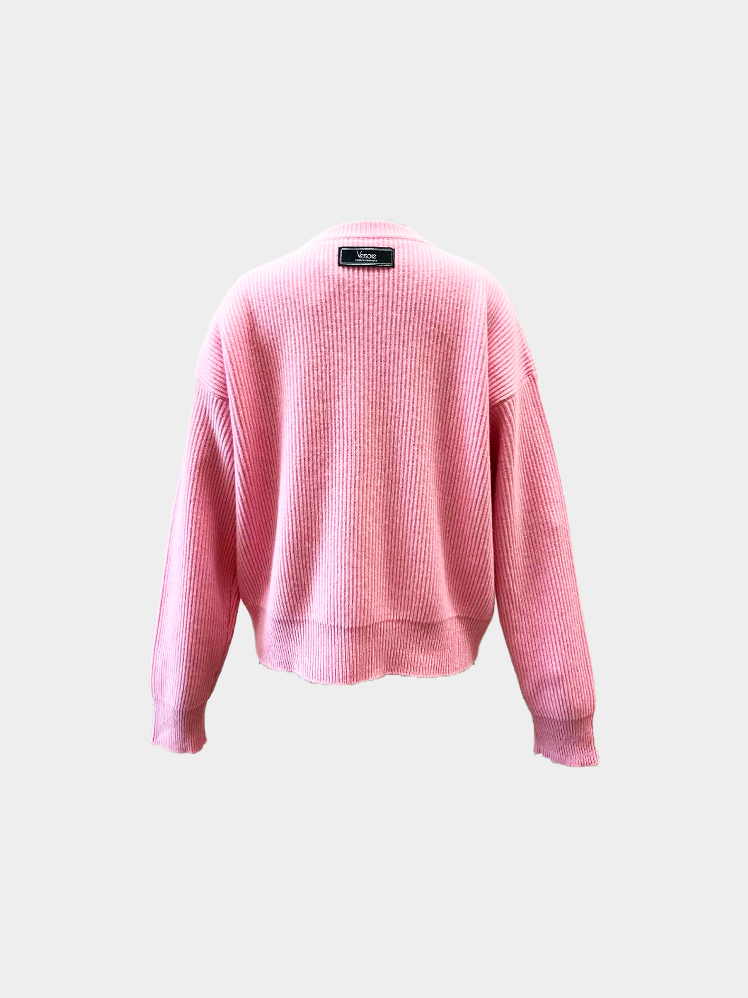 Versace Spring Summer 2024 Pink Wool 1978 Re-Edition Logo Sweater - Image 2