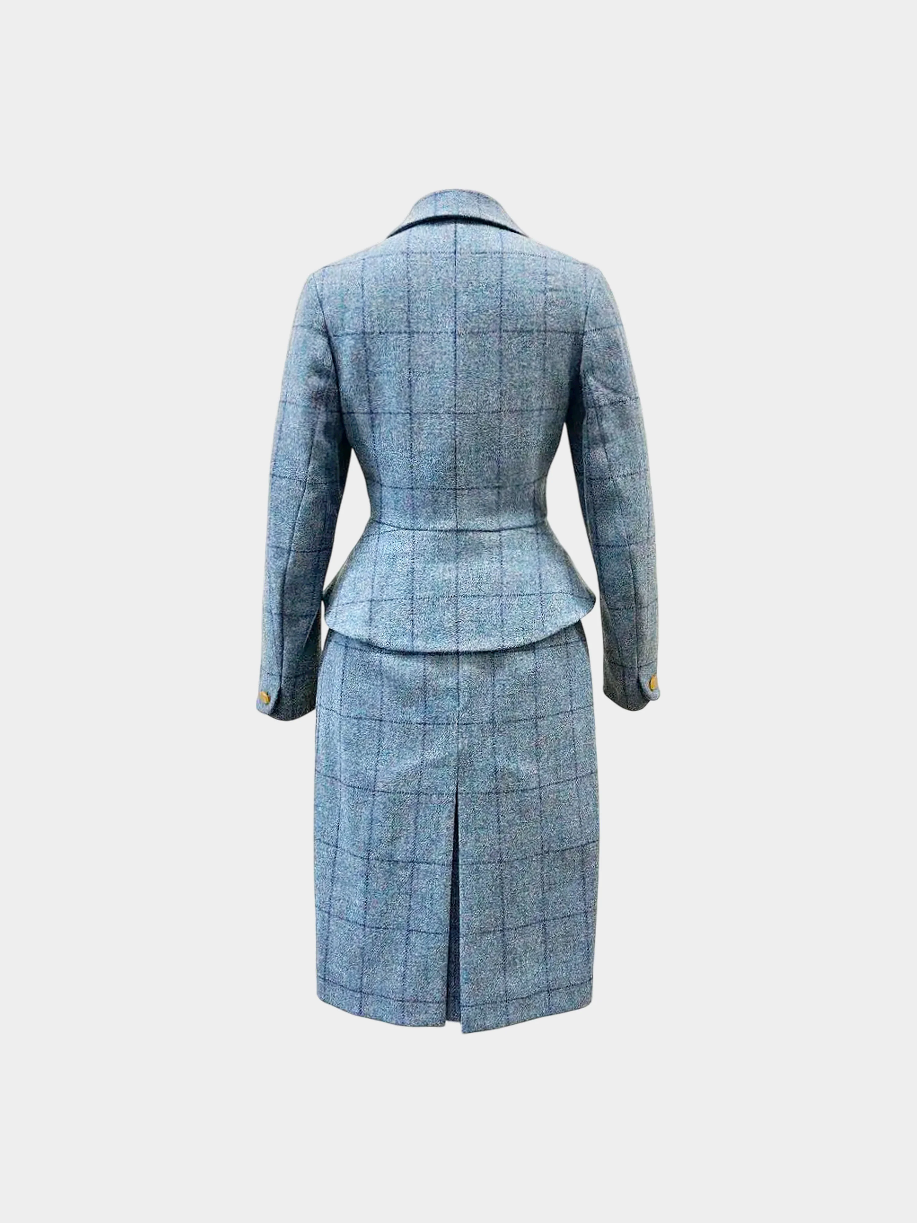 Vivienne Westwood 1990s Blue Wool Tweed Jacket and Skirt Set - Image 2