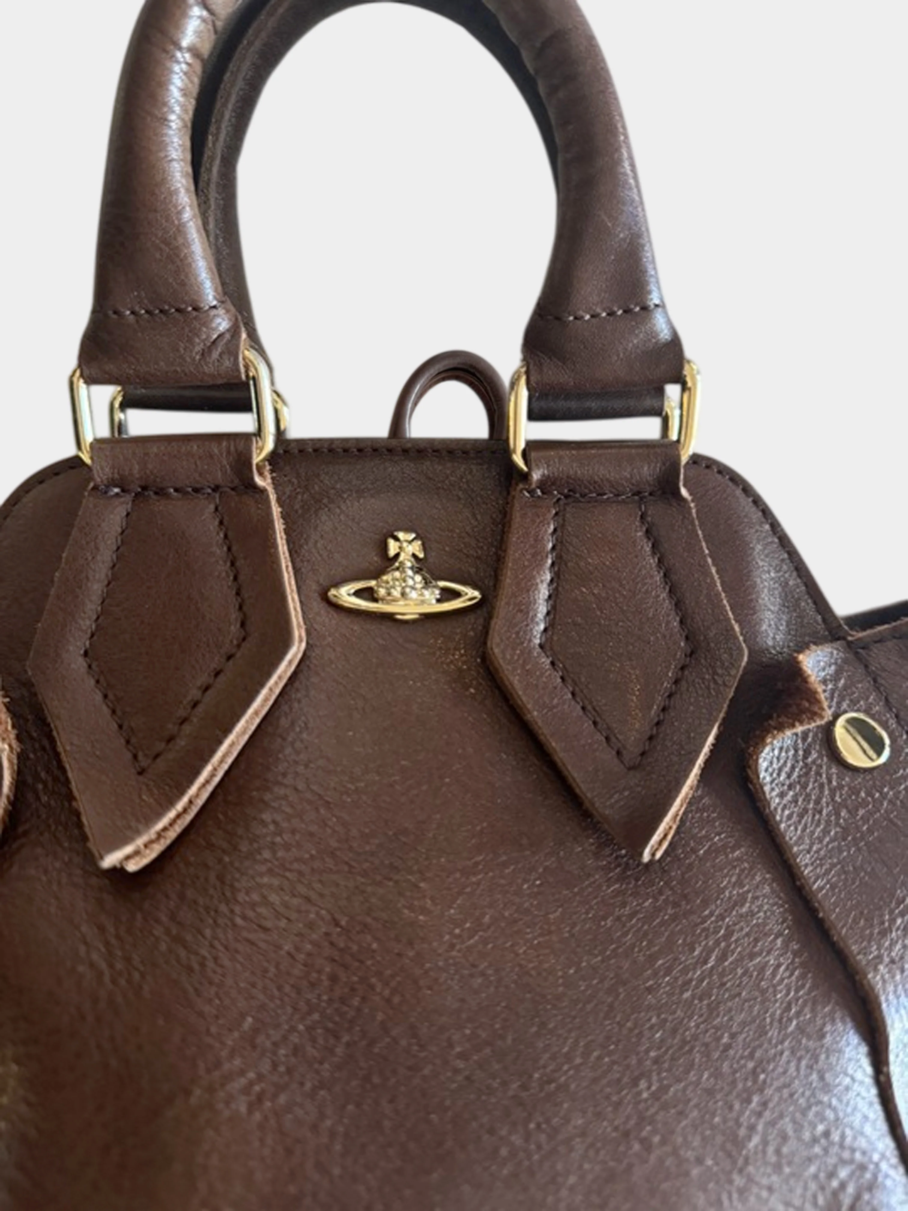 Vivienne Westwood 2000 Brown 2-Way Leather Bag - Image 3