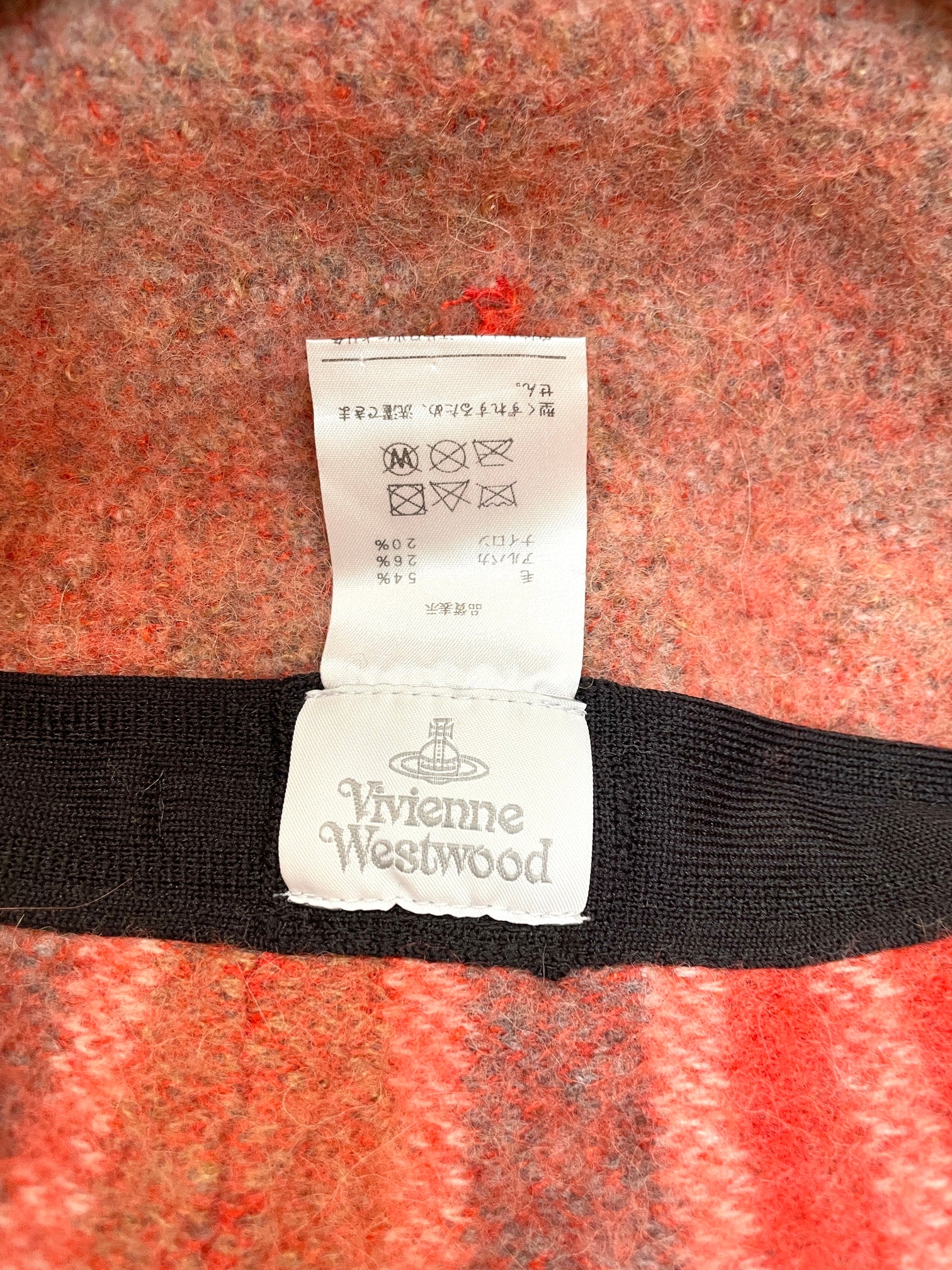 Vivienne Westwood 2000s Orange Plaid Alpaca Beret - Image 3
