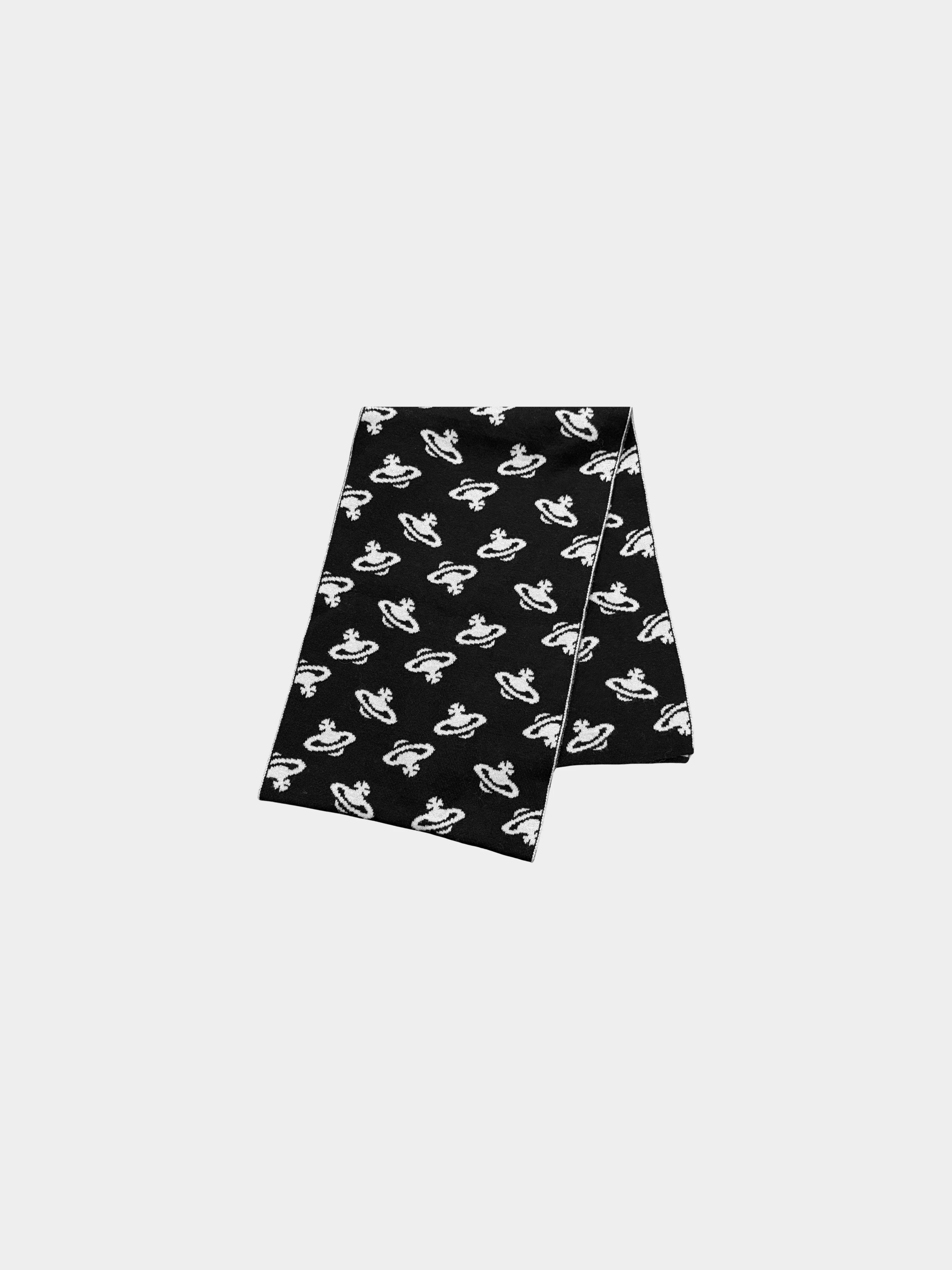 Vivienne Westwood 2000s Black and White Contrast All-over Orb Pattern Print Muffler/Scarf - Image 2
