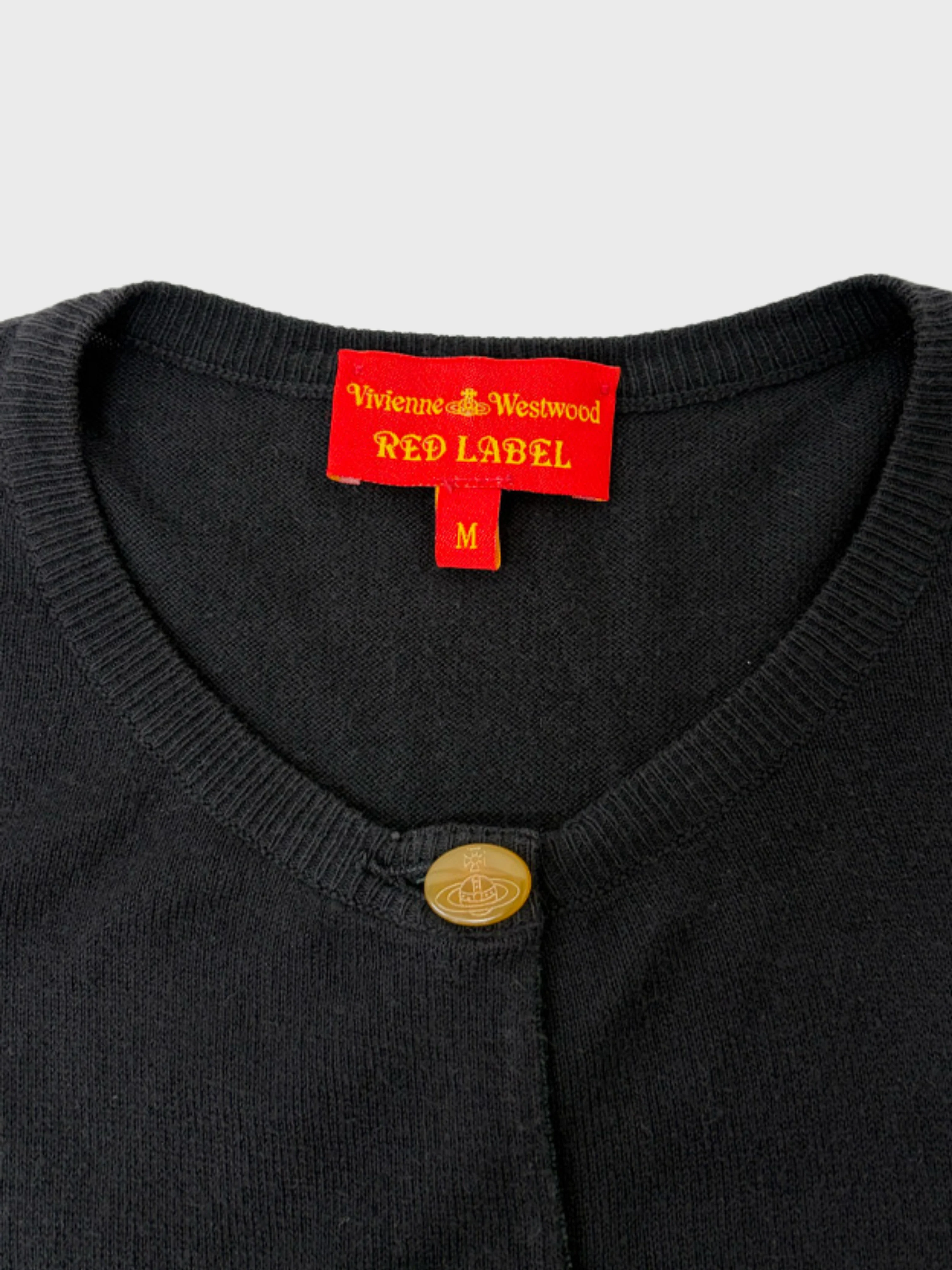 Vivienne Westwood 2000s Black Cotton Knit Cardigan - Image 5