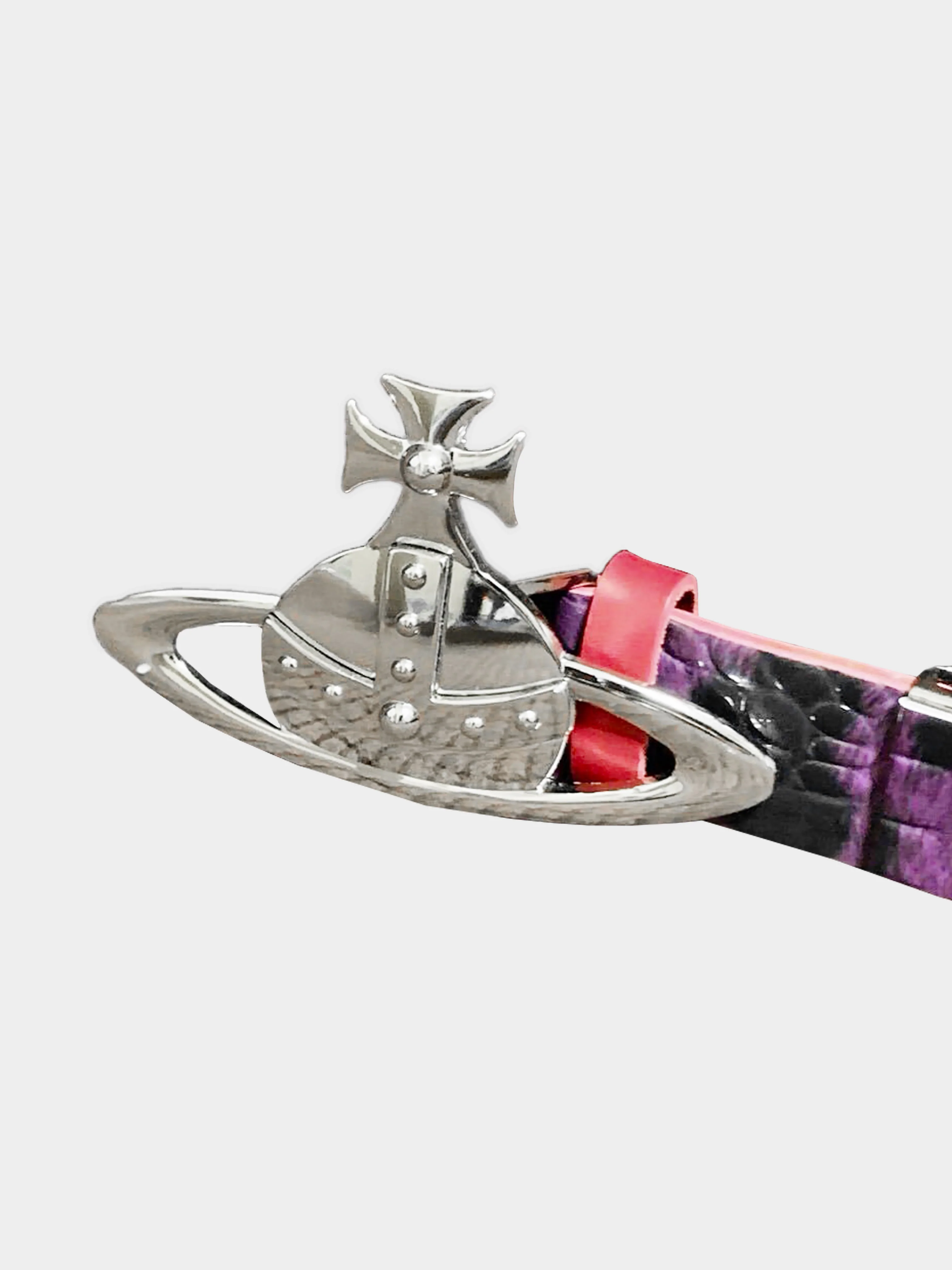 Vivienne Westwood 2000s Pink and Purple Python Leather Belt - Image 3