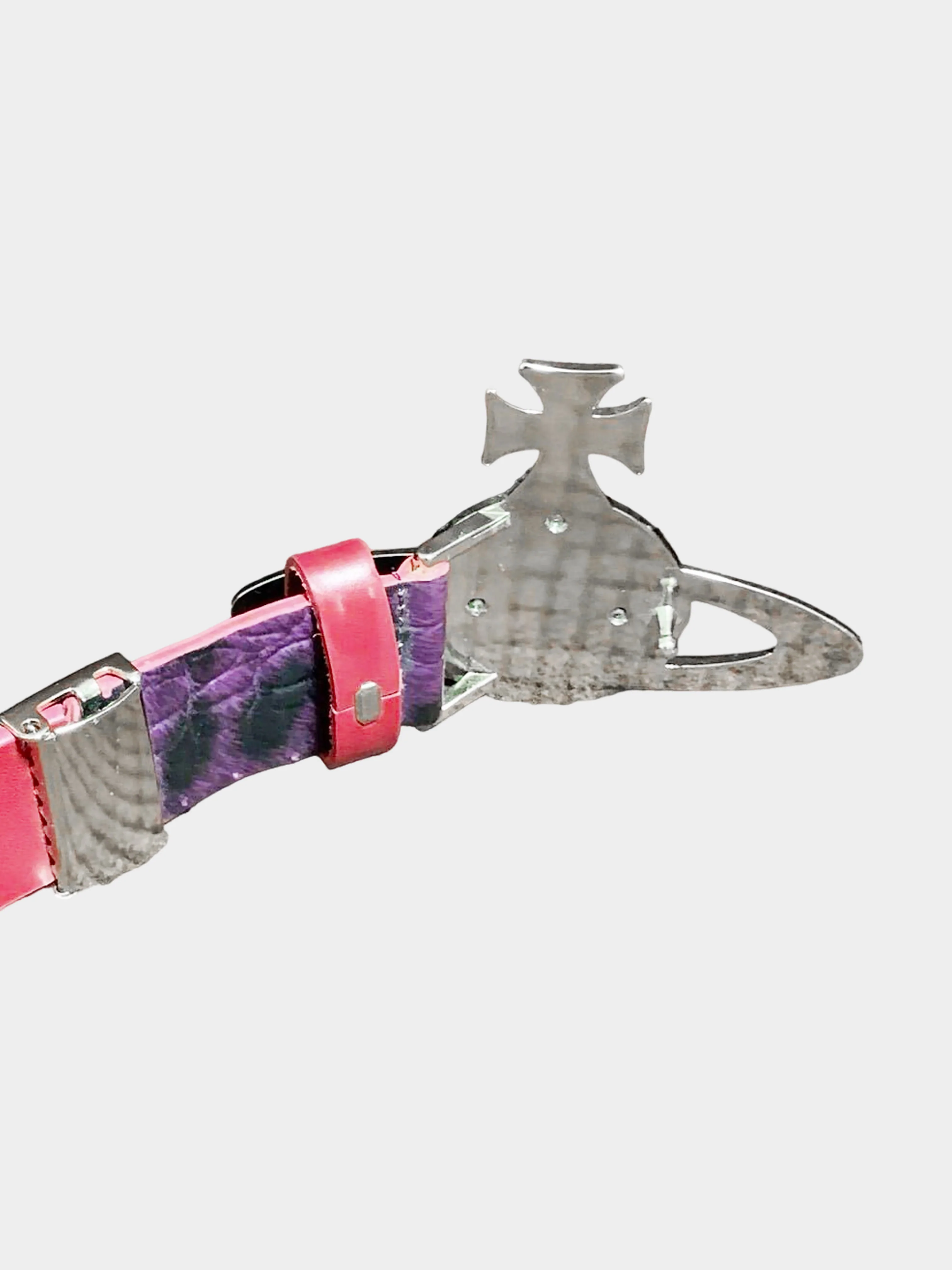 Vivienne Westwood 2000s Pink and Purple Python Leather Belt - Image 4