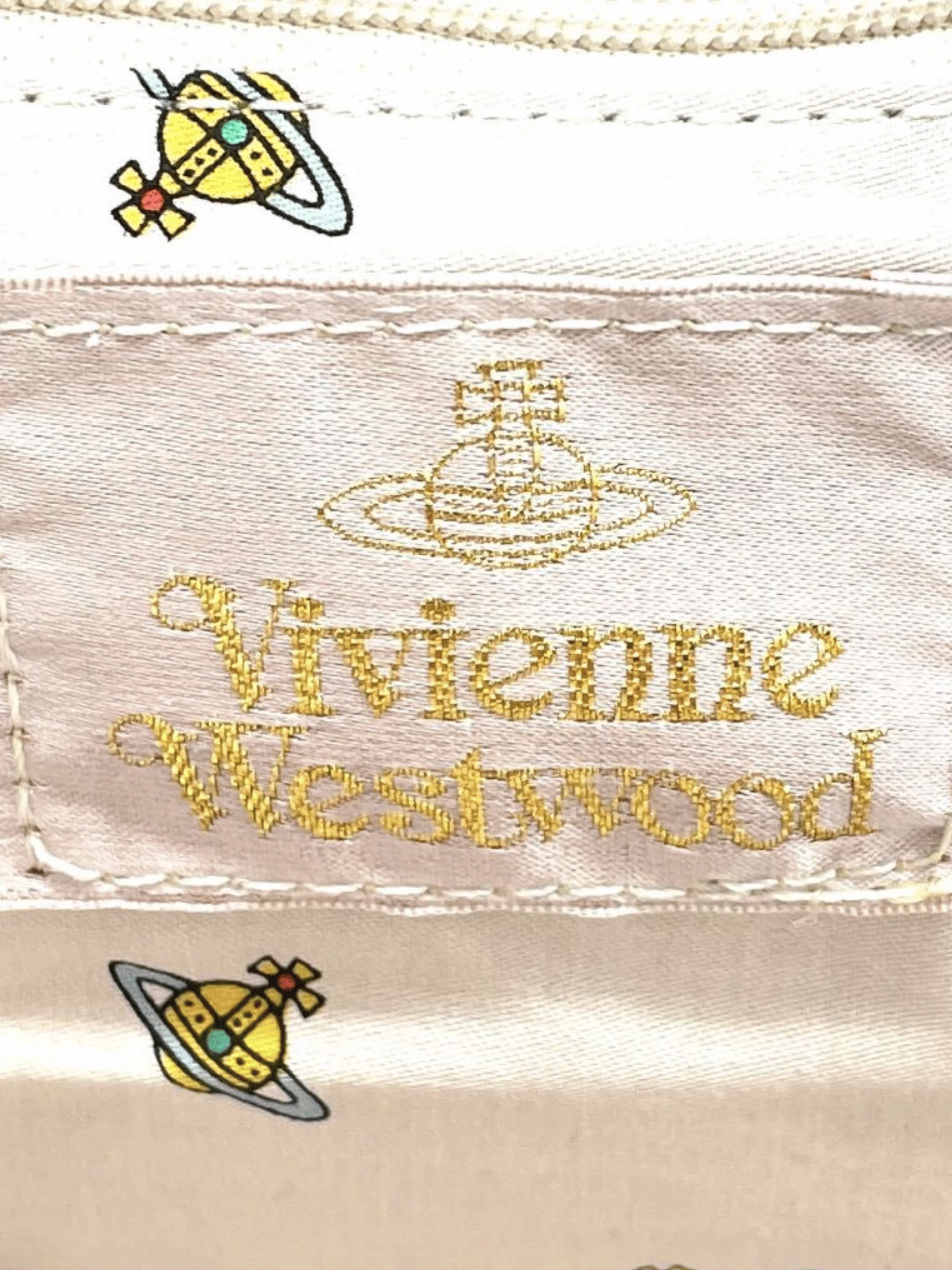 Vivienne Westwood 2000s Pink Beige Handbag Tote Bag - Image 5